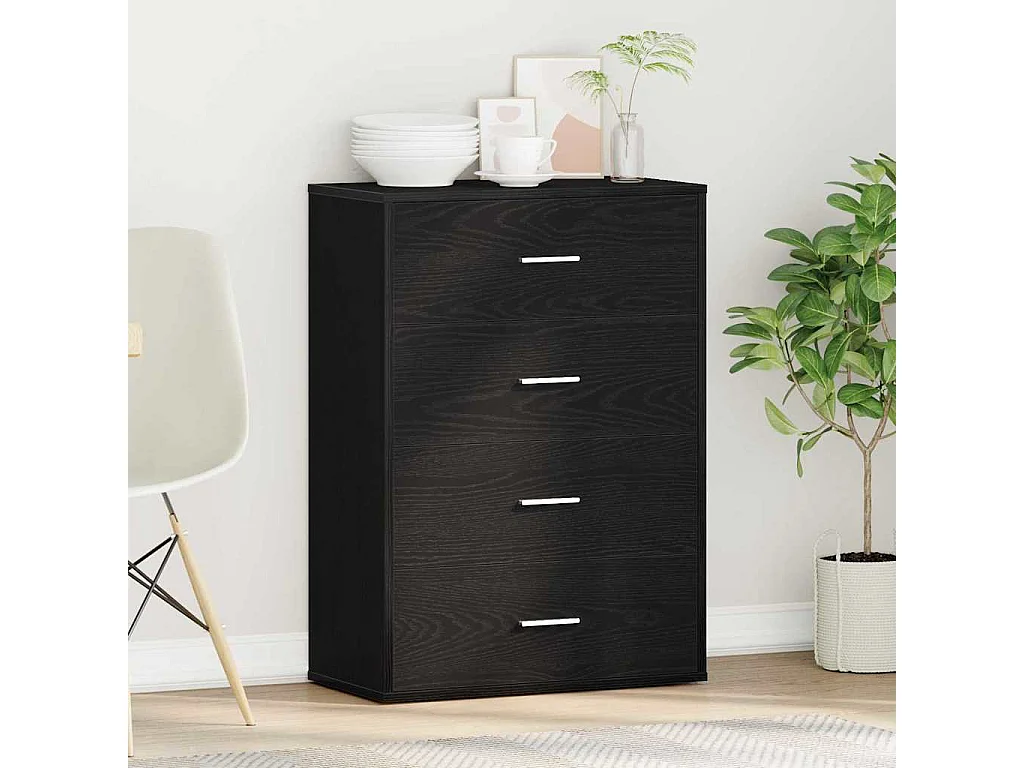 Buffet | Bahut | Meuble de rangement Chêne noir 60 x 31 x 84 cm Panneau de particules