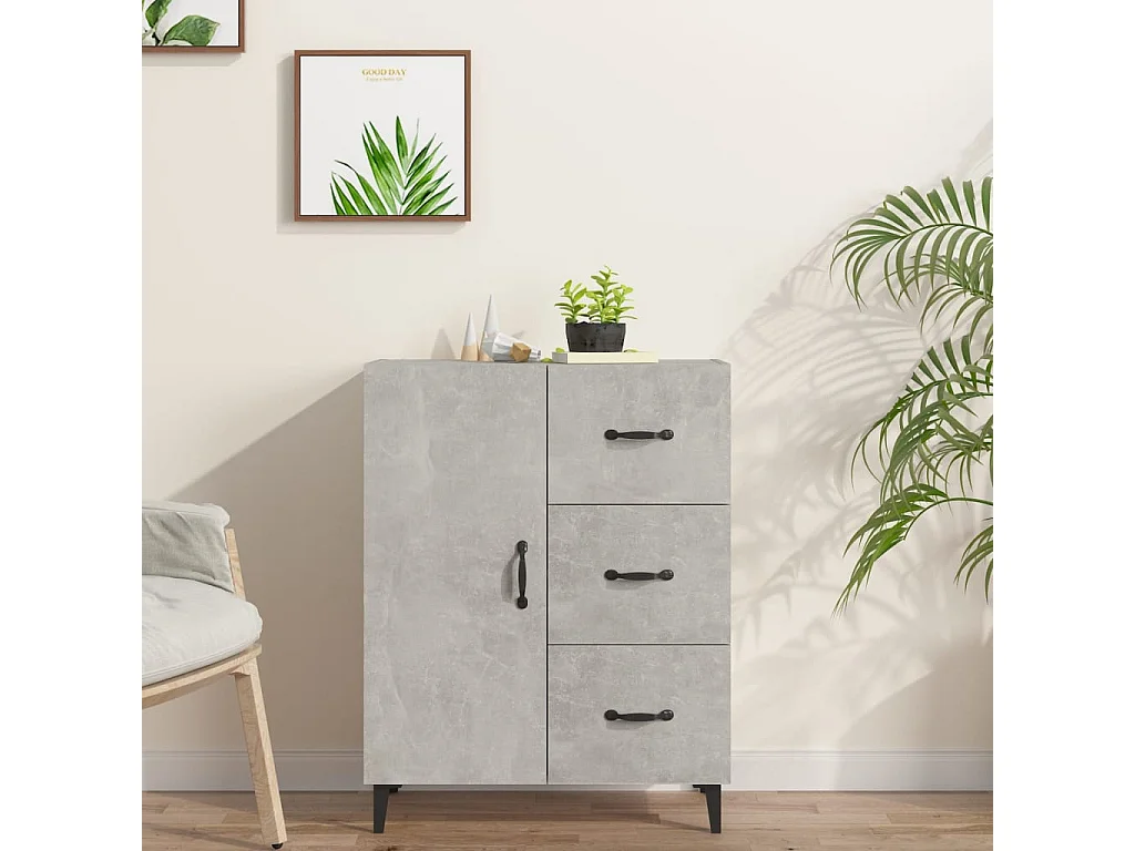 Buffet | Bahut | Meuble de rangement gris béton 69,5x34x90 cm bois d'ingénierie