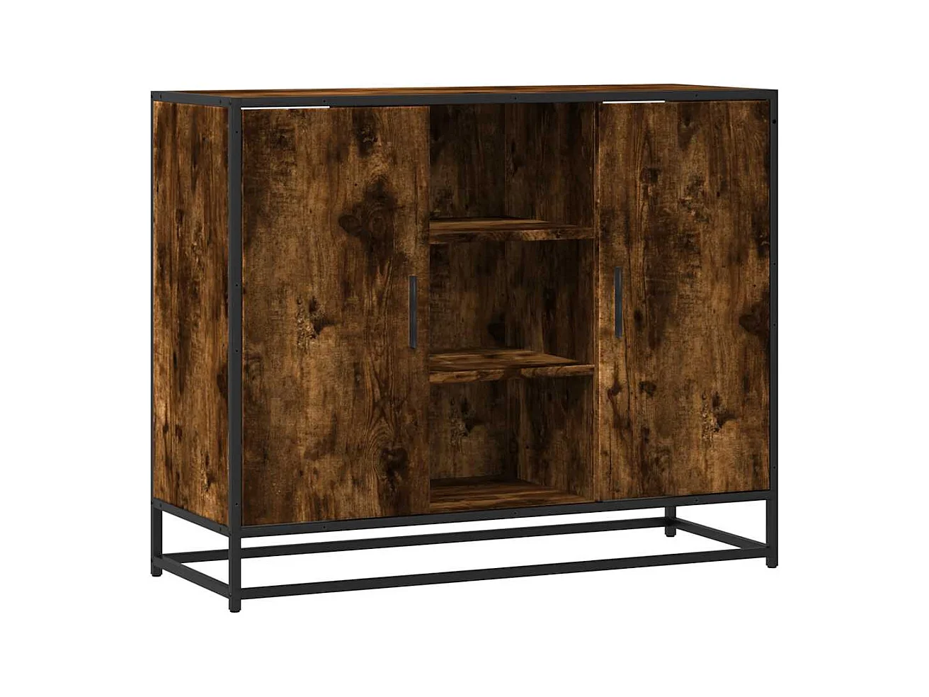 Credenza | Buffet | Armadio Rovere Fumo 92x35x76 cm in Legno Multistrato