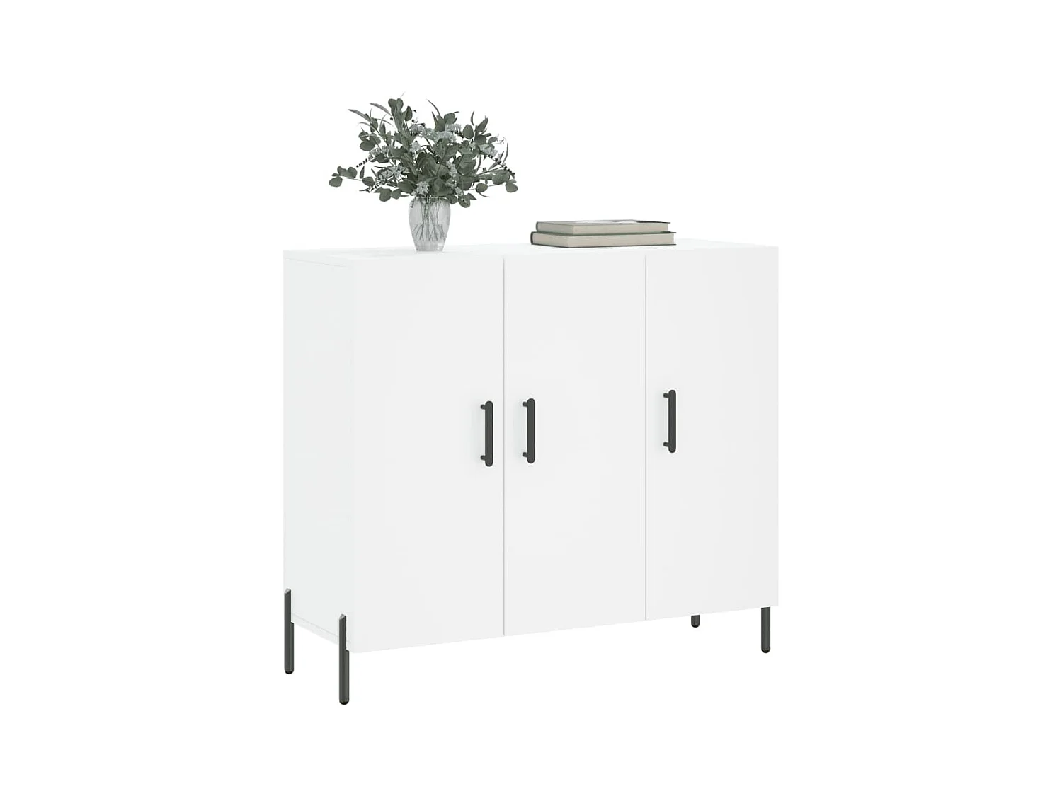 Buffet | Bahut | Meuble de rangement blanc 90x34x80 cm bois d'ingénierie
