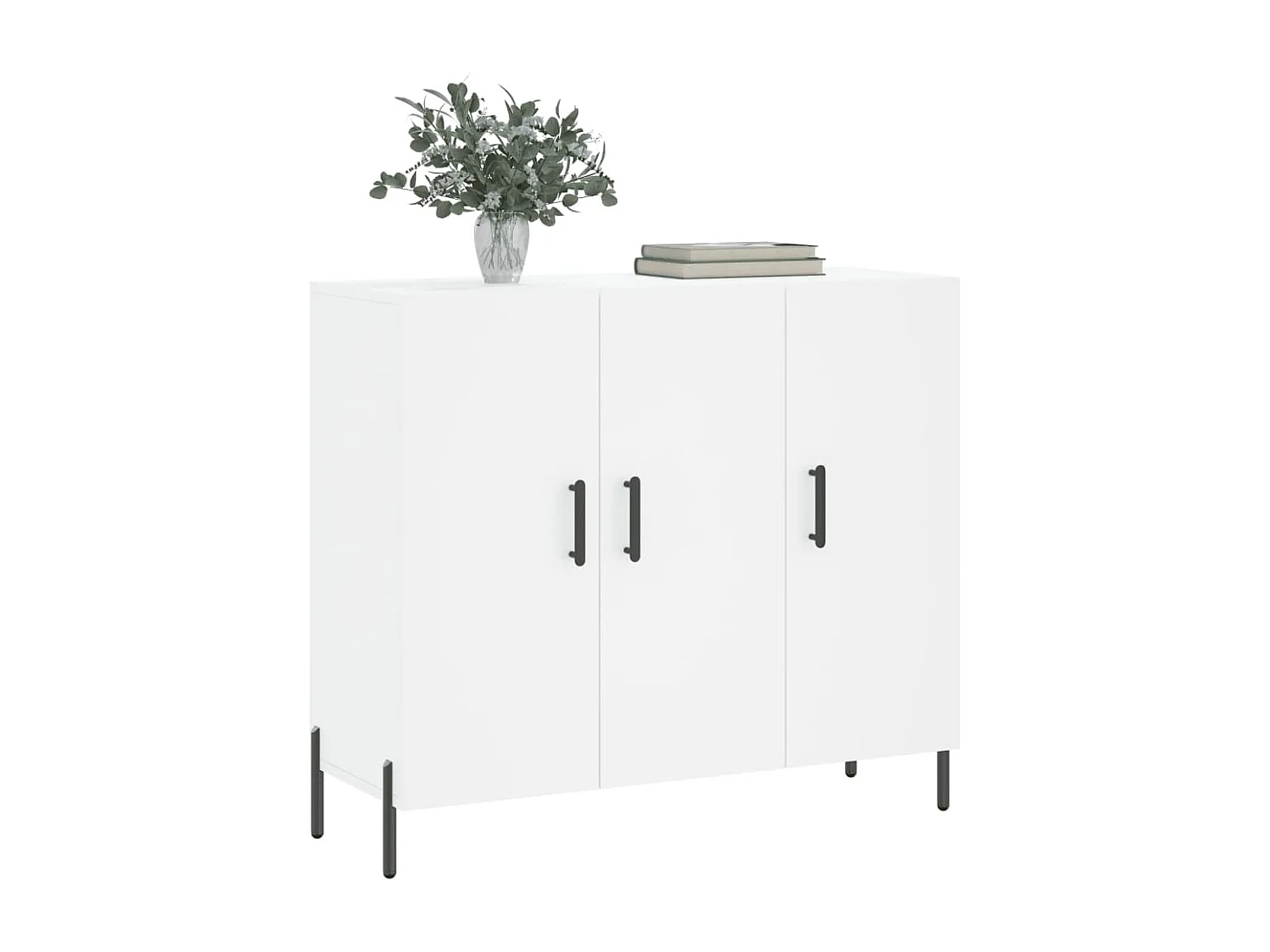 Buffet | Bahut | Meuble de rangement blanc 90x34x80 cm bois d'ingénierie