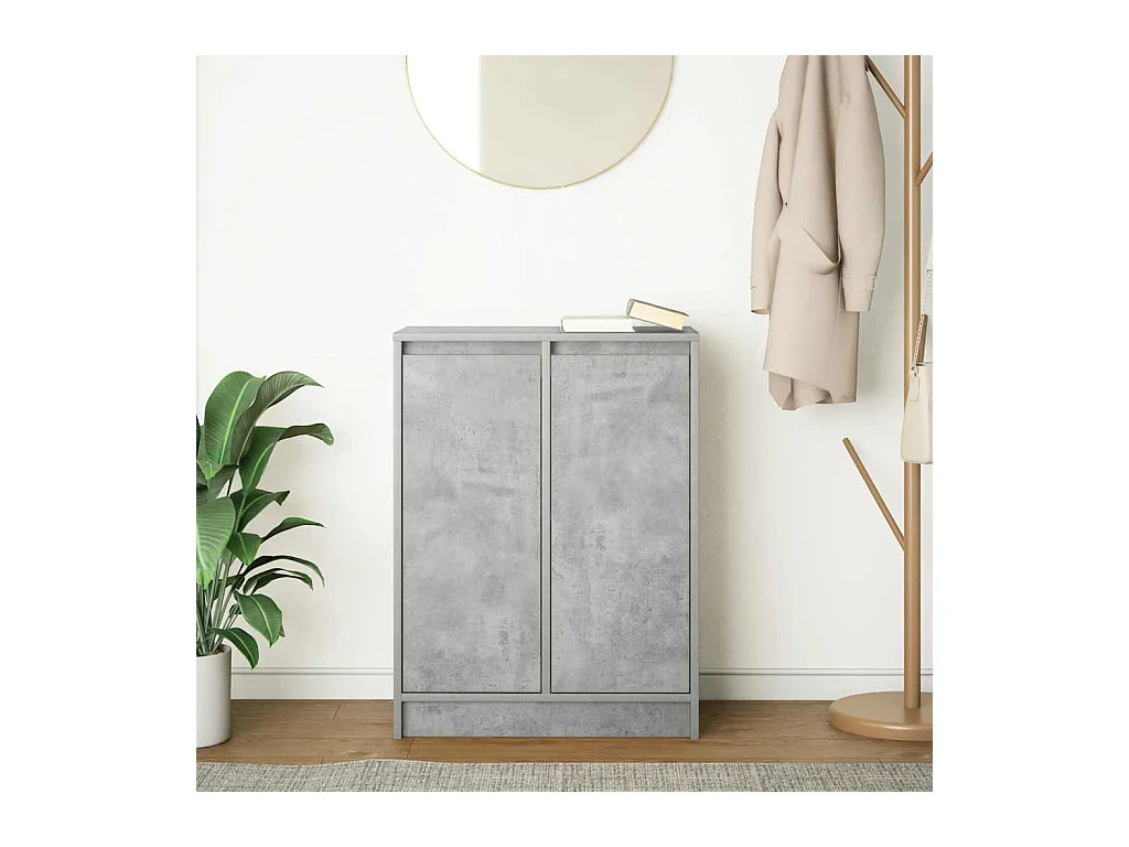 Buffet | Bahut | Meuble de rangement gris béton 57x34x76 cm bois d'ingénierie