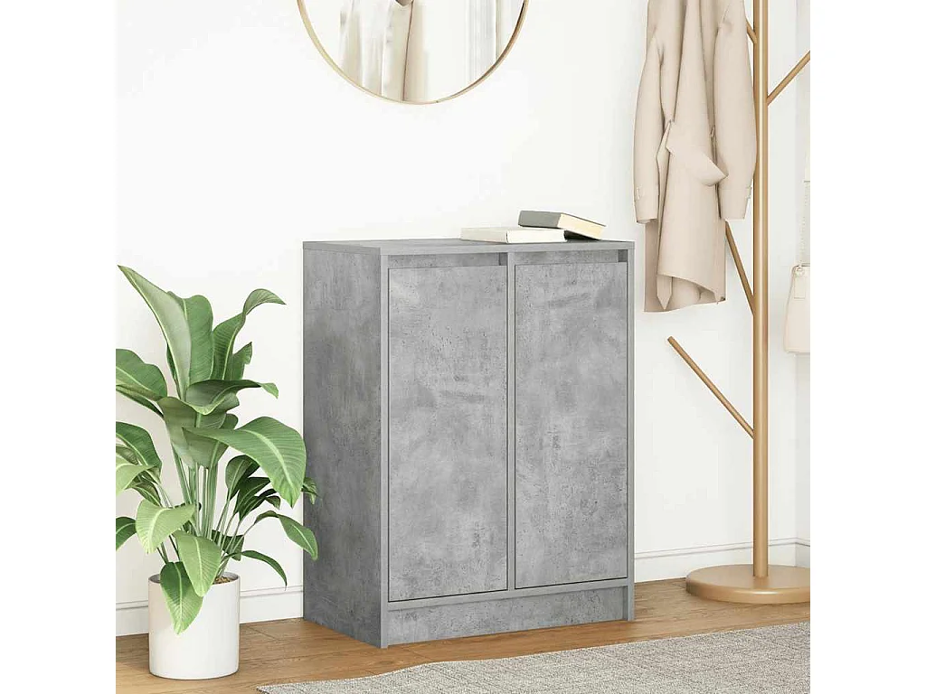 Buffet | Bahut | Meuble de rangement gris béton 57x34x76 cm bois d'ingénierie