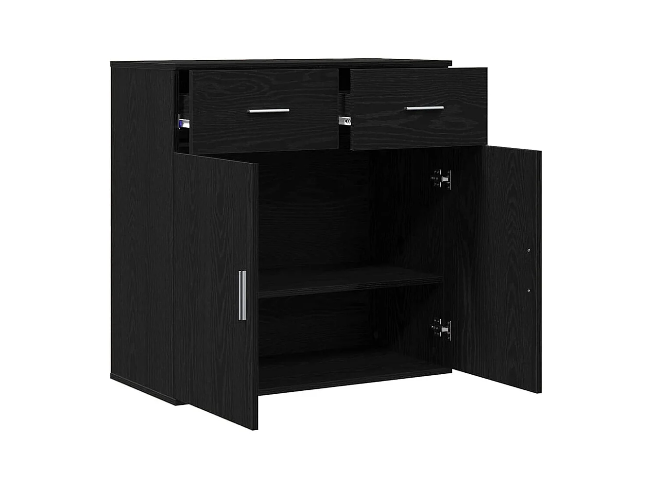 Buffet | Bahut | Meuble de rangement avec tiroir Chêne noir 79 x 38 x 80 cm Bois d'ingénierie