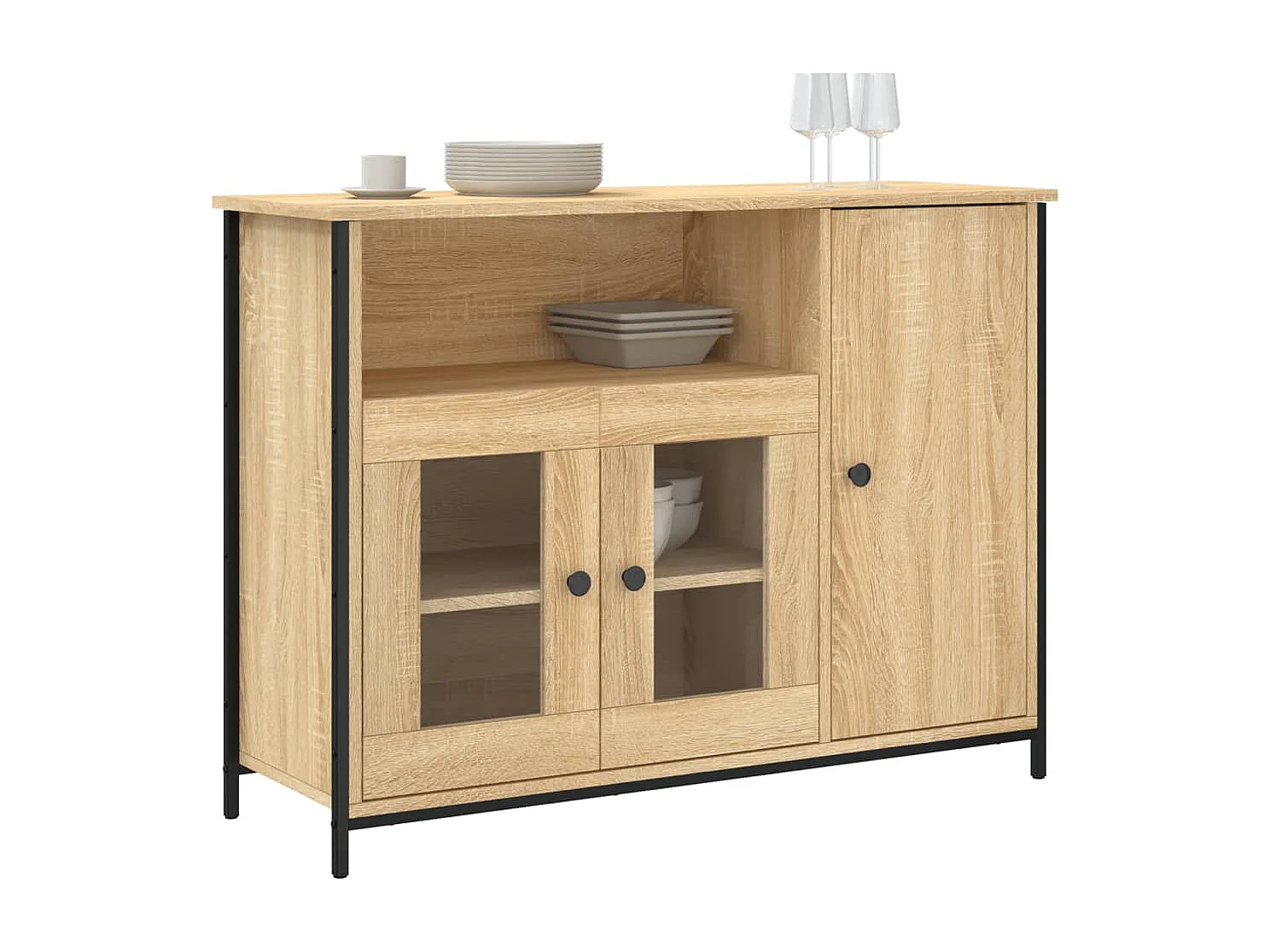 Buffet | Bahut | Meuble de rangement chêne sonoma 100x35x75 cm bois d'ingénierie