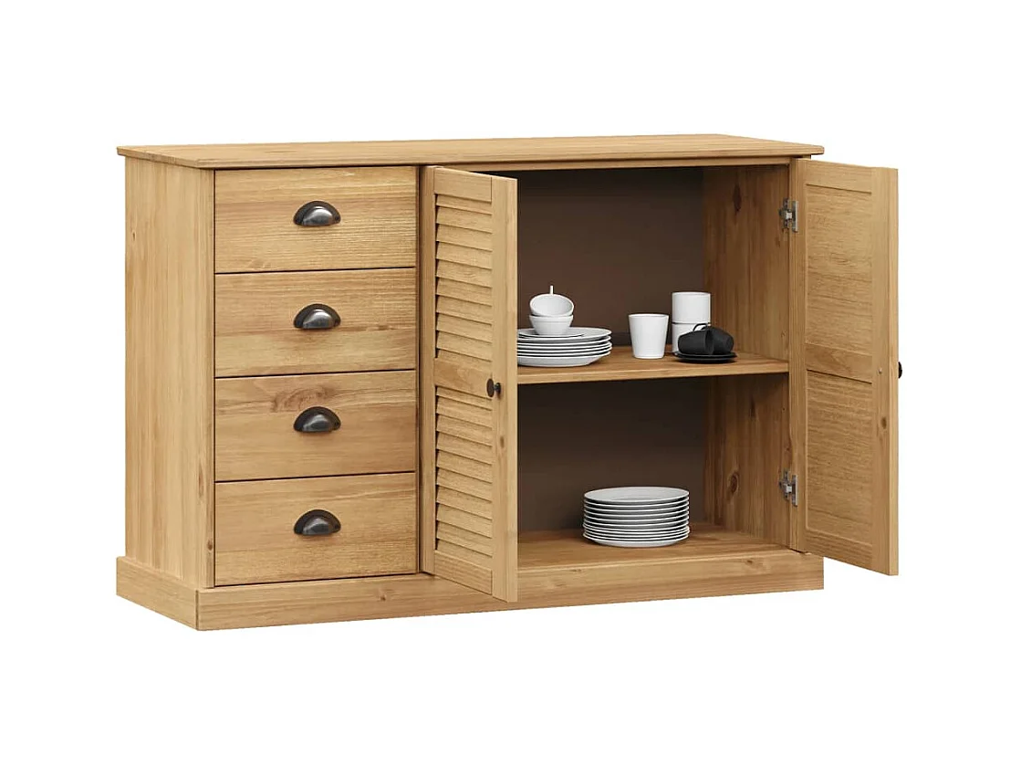 Buffet | Commode à tiroir | Meuble de rangement avec tiroirs VIGO 113x40x75 cm bois massif de pin