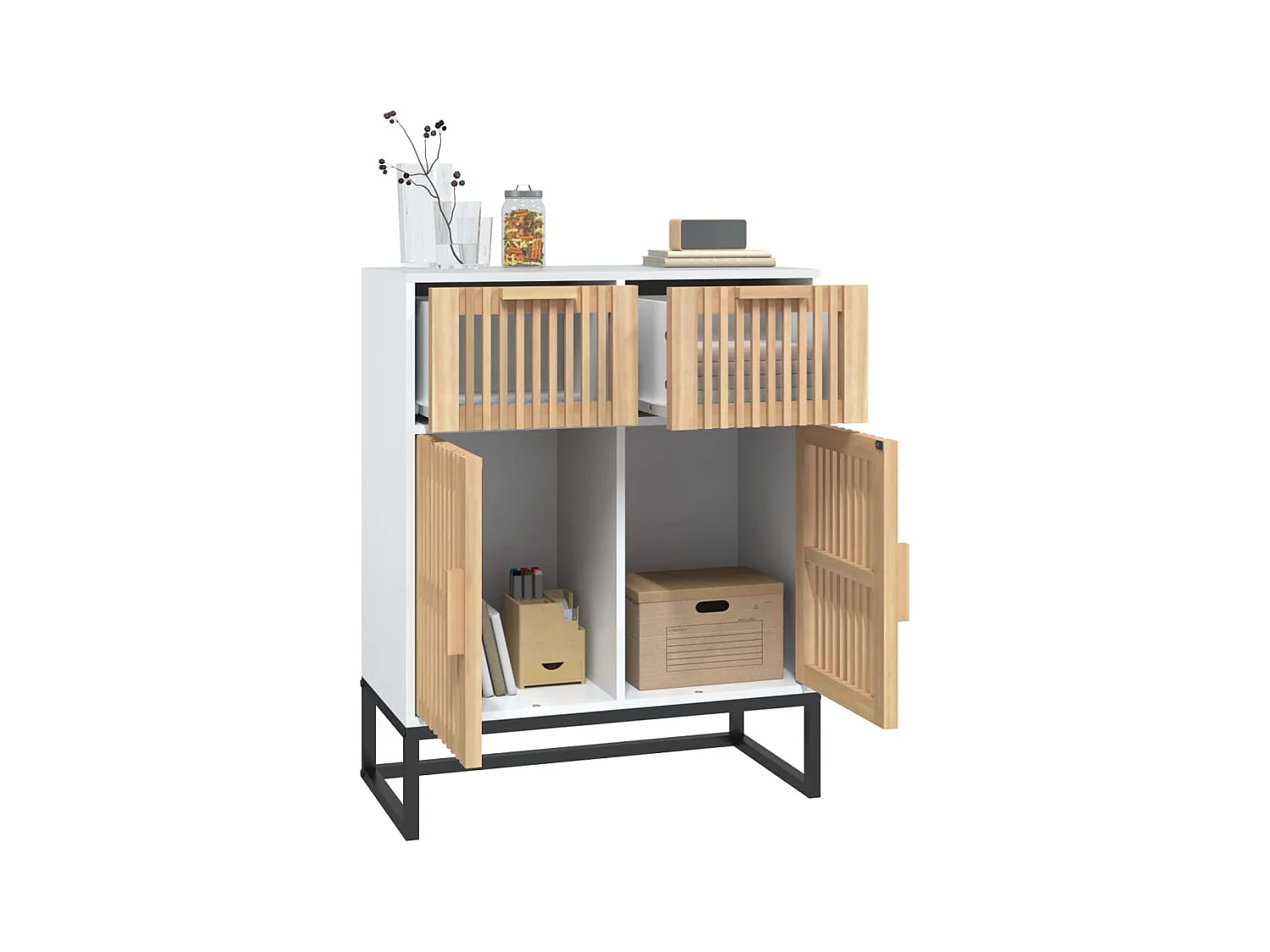 Buffet | Bahut | Meuble de rangement blanc 60x30x75 cm bois d'ingénierie