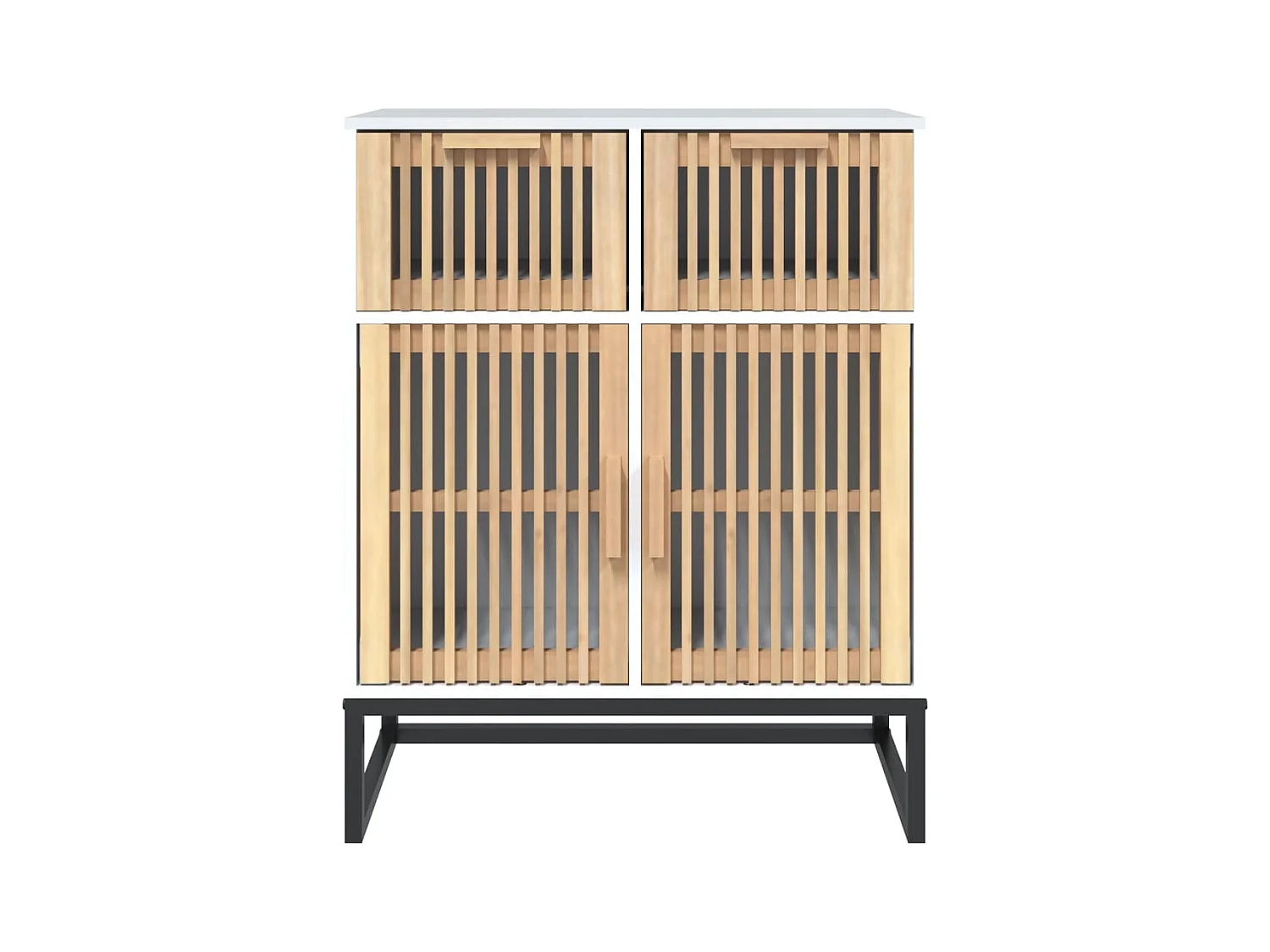 Buffet | Bahut | Meuble de rangement blanc 60x30x75 cm bois d'ingénierie