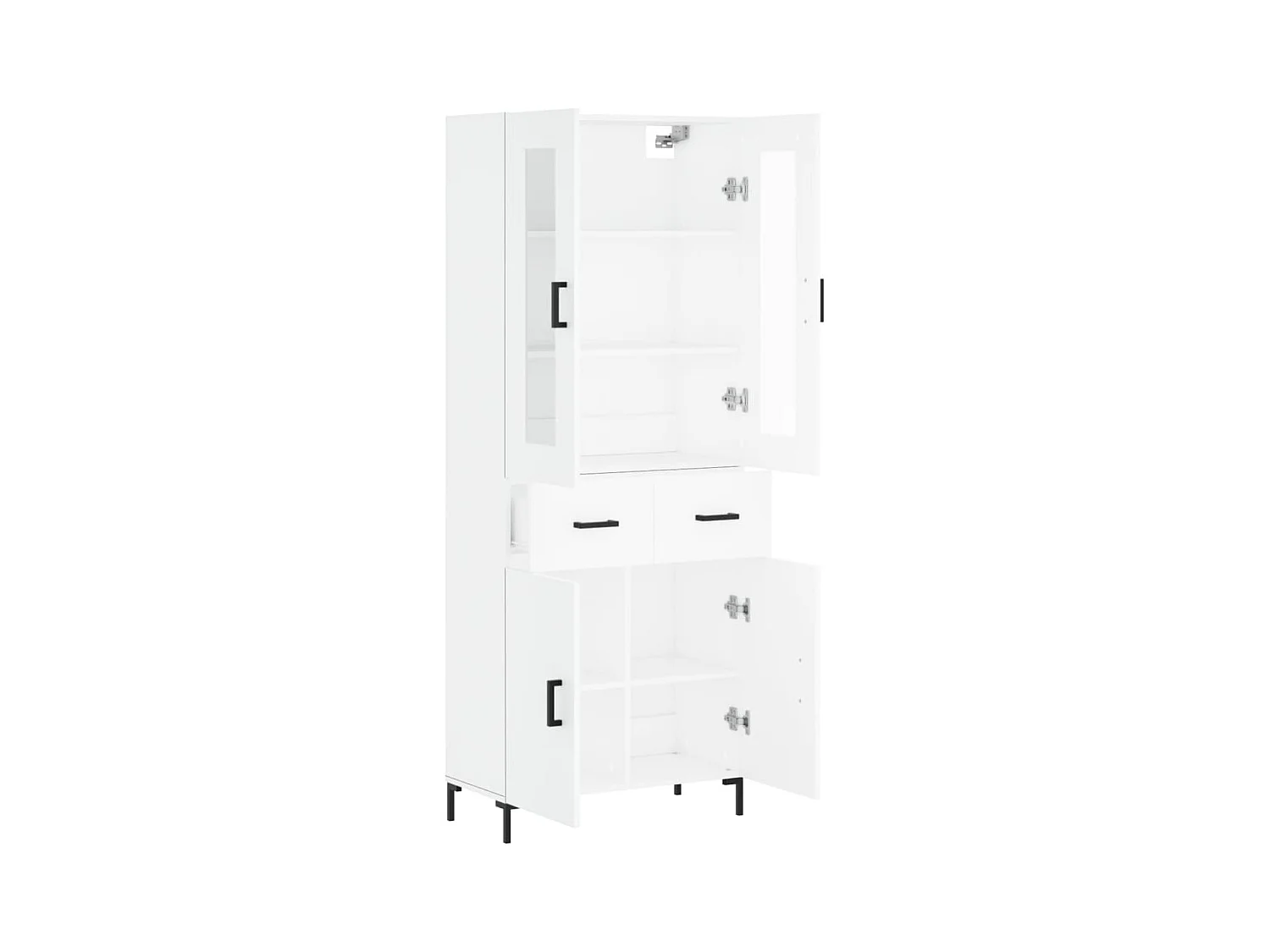 Credenza | Buffet | Armadio Bianca 69,5x34x180 cm in Legno Multistrato