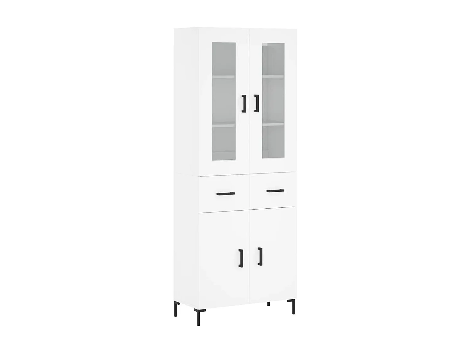 Credenza | Buffet | Armadio Bianca 69,5x34x180 cm in Legno Multistrato