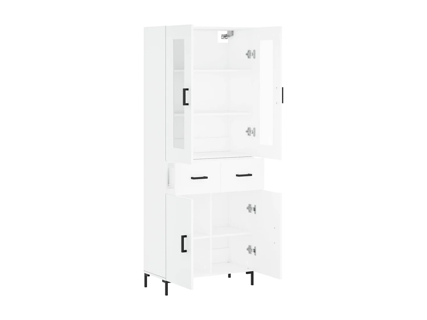 Credenza | Buffet | Armadio Bianca 69,5x34x180 cm in Legno Multistrato