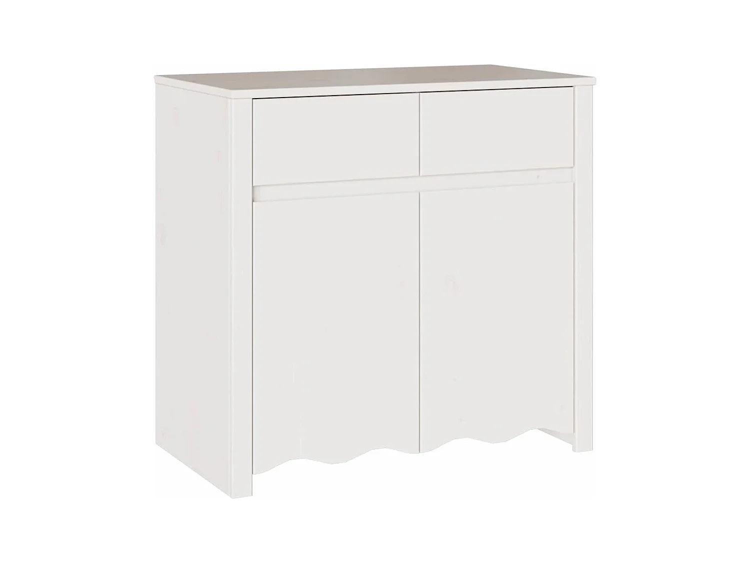Buffet | Bahut | Meuble de rangement "DRAMMEN" Blanc 79x43x75,5 cm Bois Massif Pin
