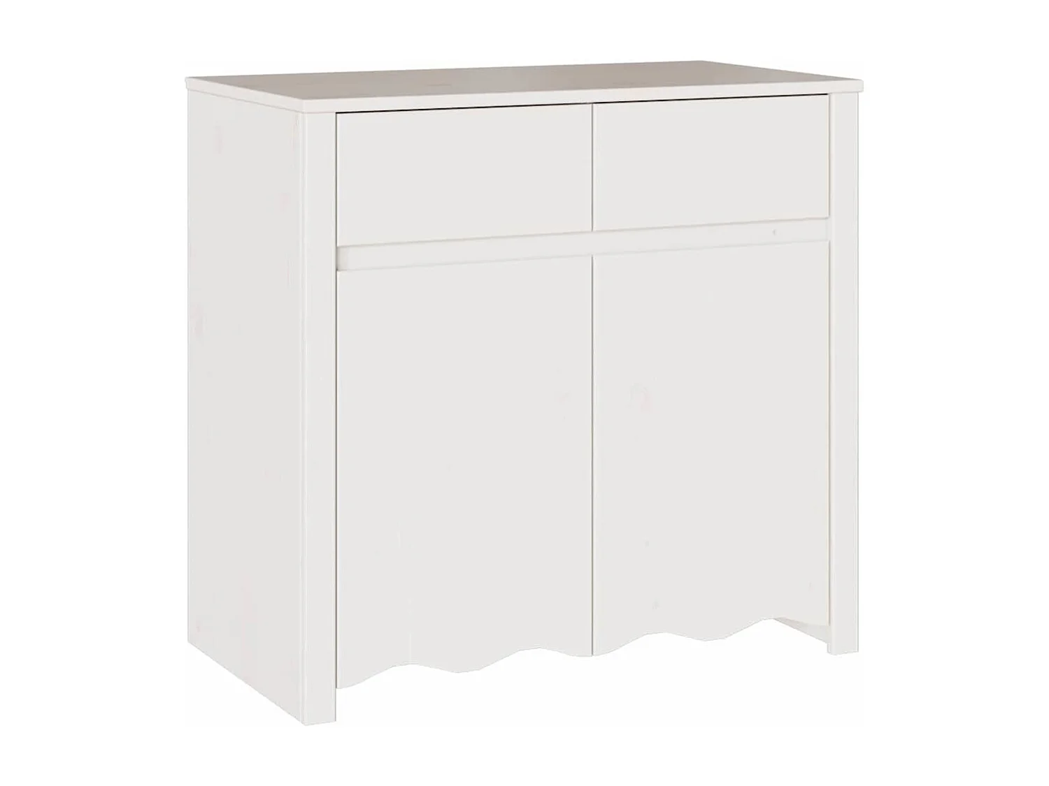 Credenza | Mobile | Armadio da soggiorno "DRAMMEN" Bianco 79x43x75,5 cm Legno massello Pino