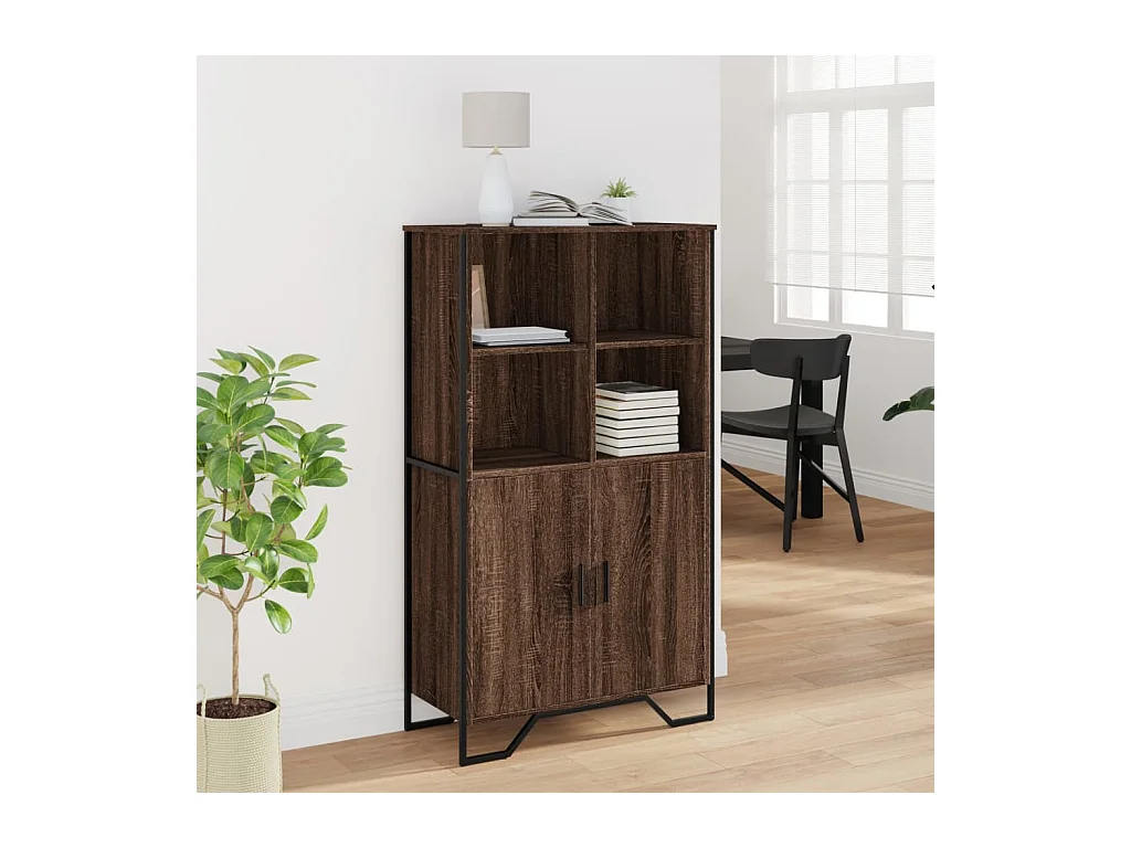 Buffet | Bahut | Meuble de rangement haut chêne marron 79,5x35,5x137,5 cm bois d'ingénierie