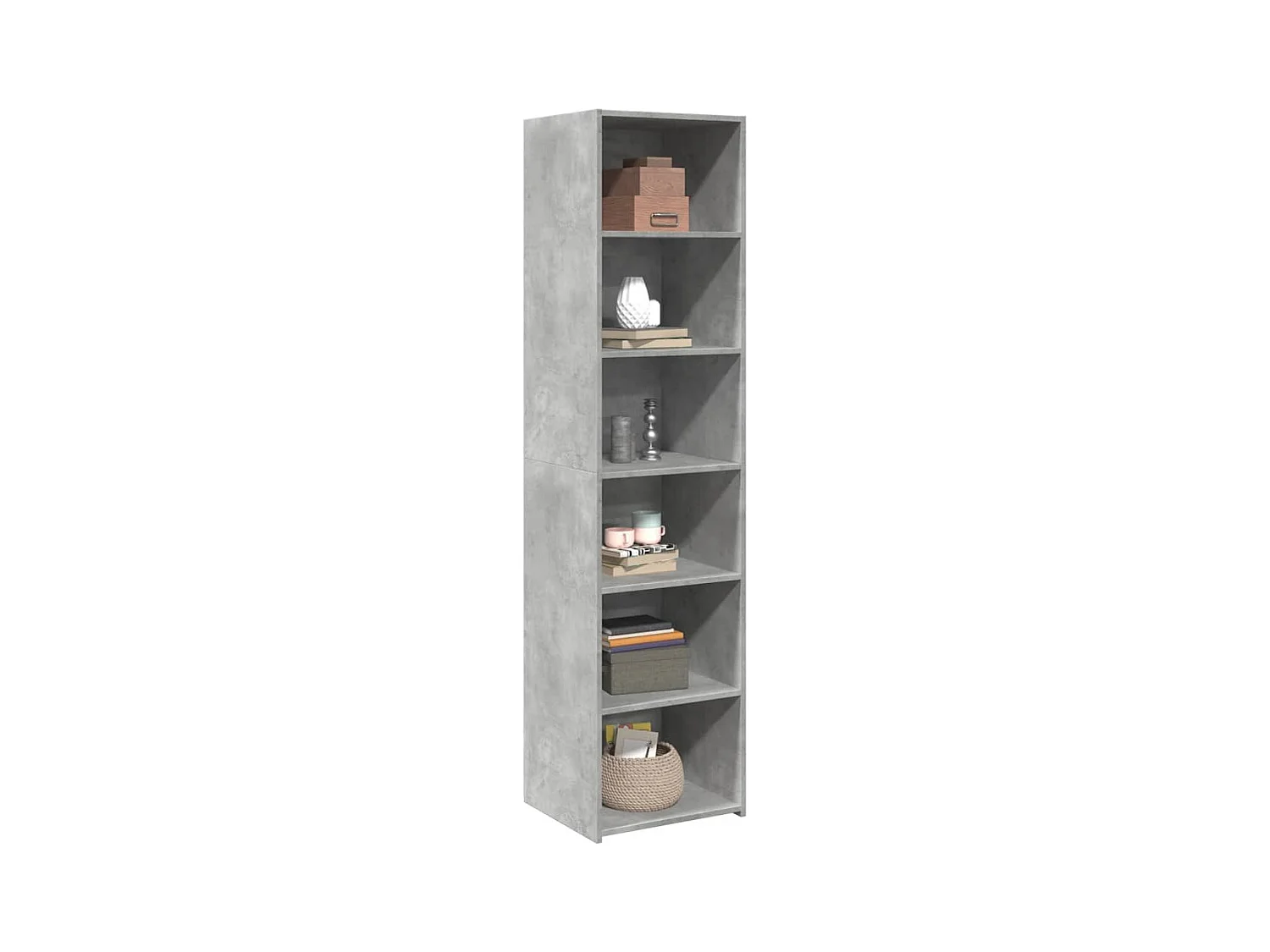Buffet | Bahut | Meuble de rangement haut gris béton 45x41x185 cm bois d'ingénierie