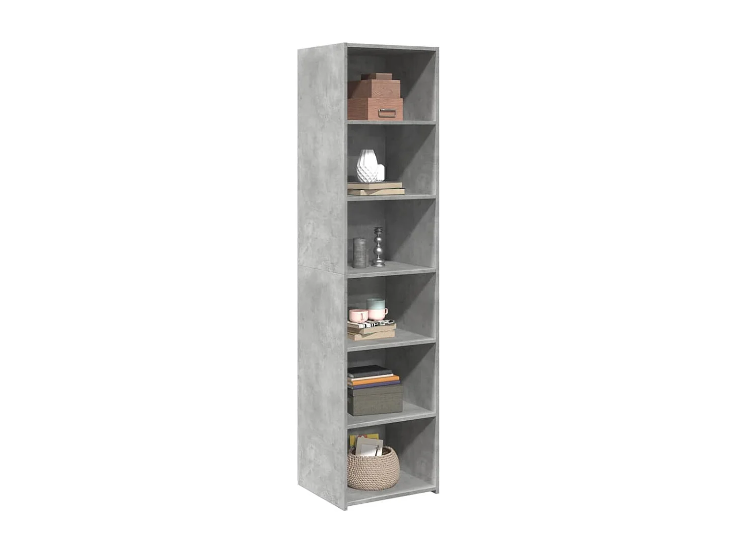 Buffet | Bahut | Meuble de rangement haut gris béton 45x41x185 cm bois d'ingénierie