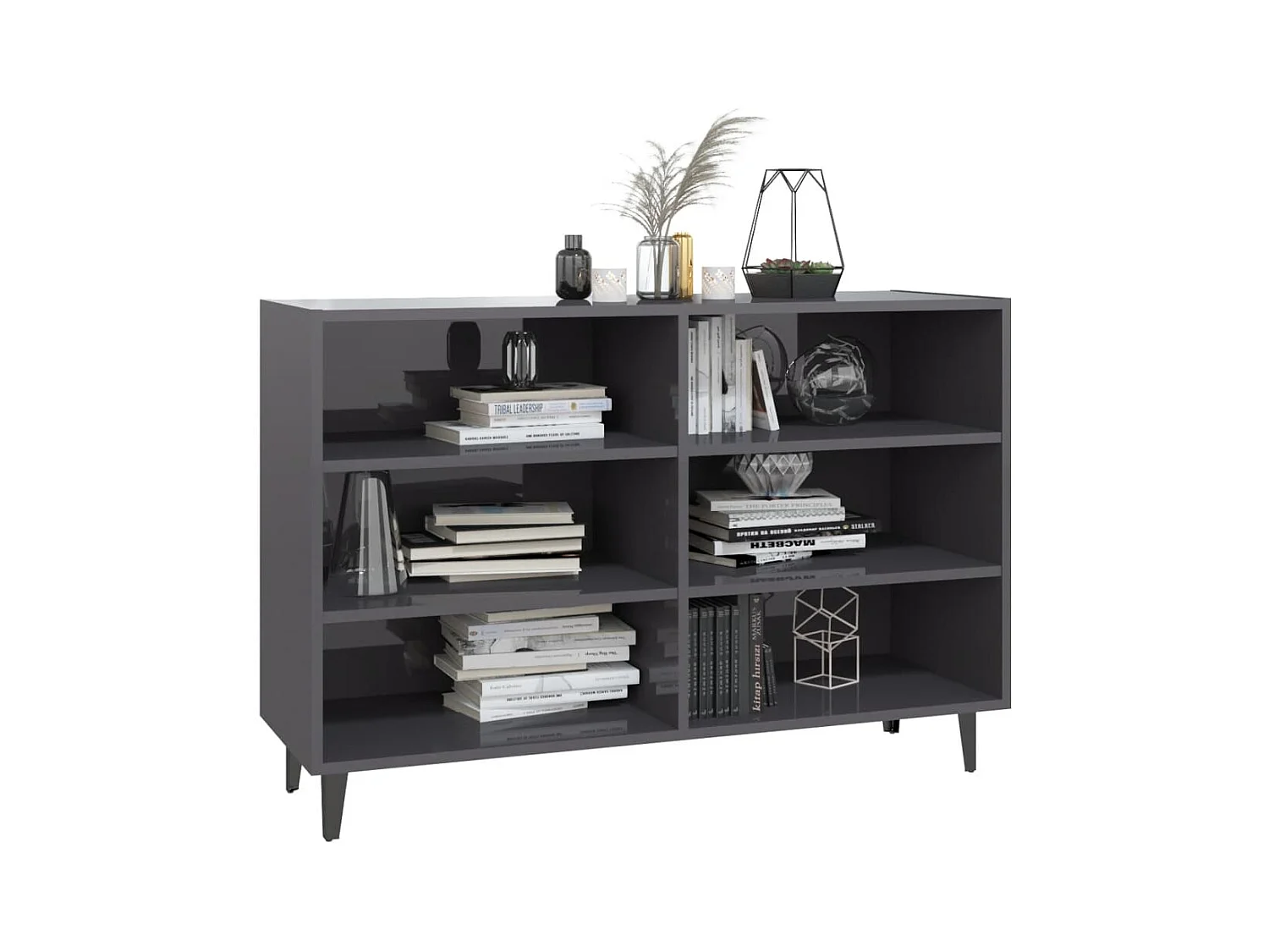 Buffet | Bahut | Meuble de rangement gris brillant 103,5x35x70 cm bois d'ingénierie