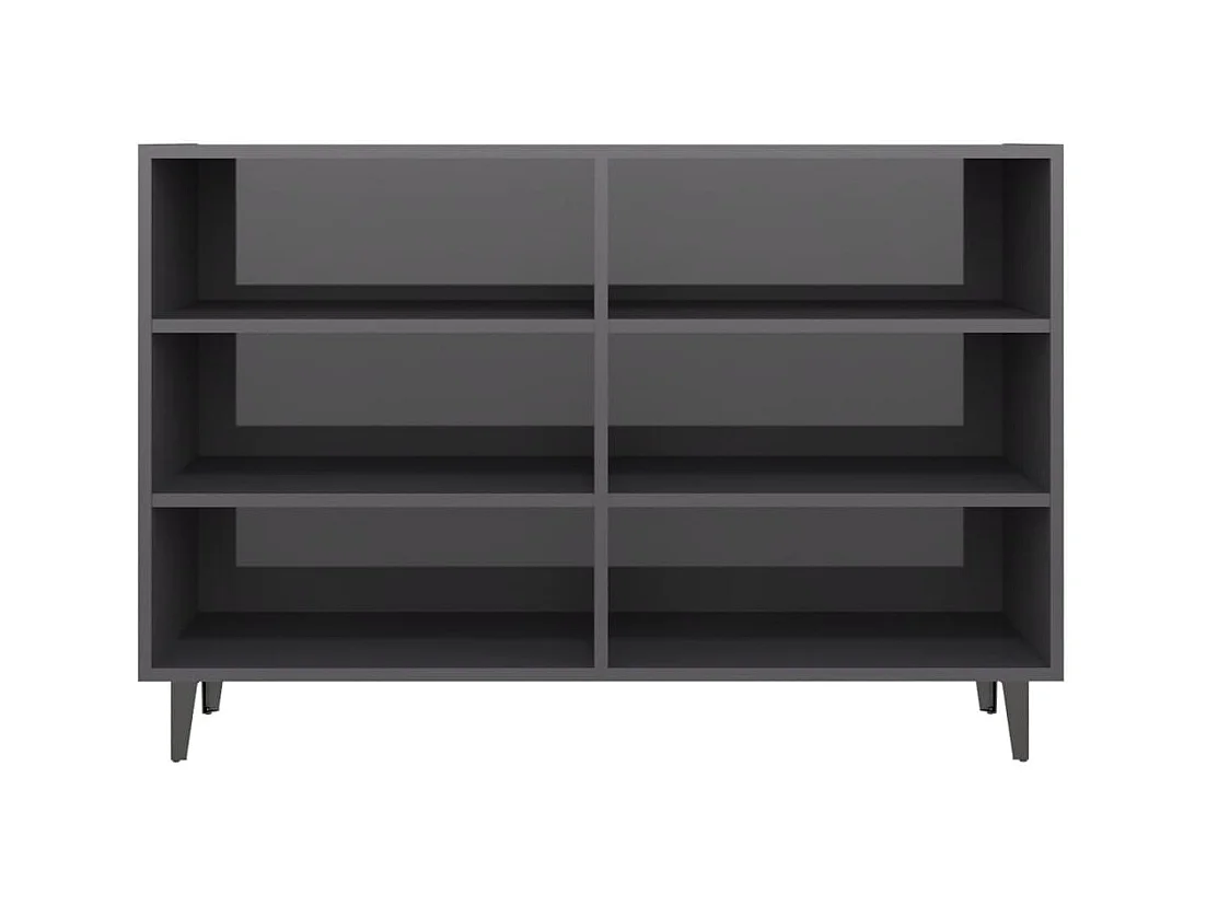 Buffet | Bahut | Meuble de rangement gris brillant 103,5x35x70 cm bois d'ingénierie