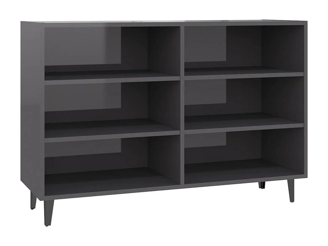 Credenza | Buffet | Armadio Grigio Lucido 103,5x35x70 cm in Legno Multistrato