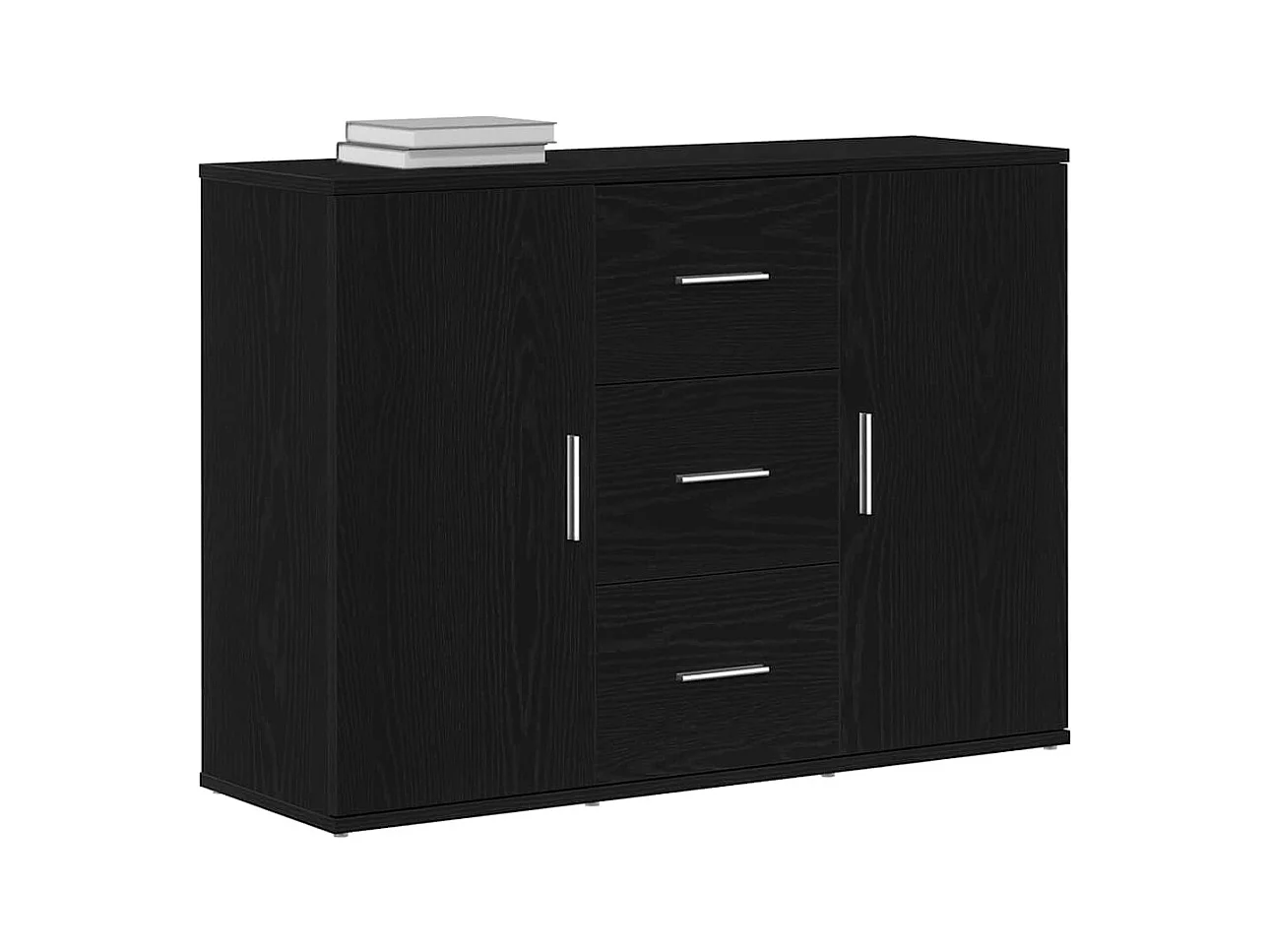 Credenza | Buffet | Armadio Rovere Nero 91x29,5x65 cm in Legno Multistrato