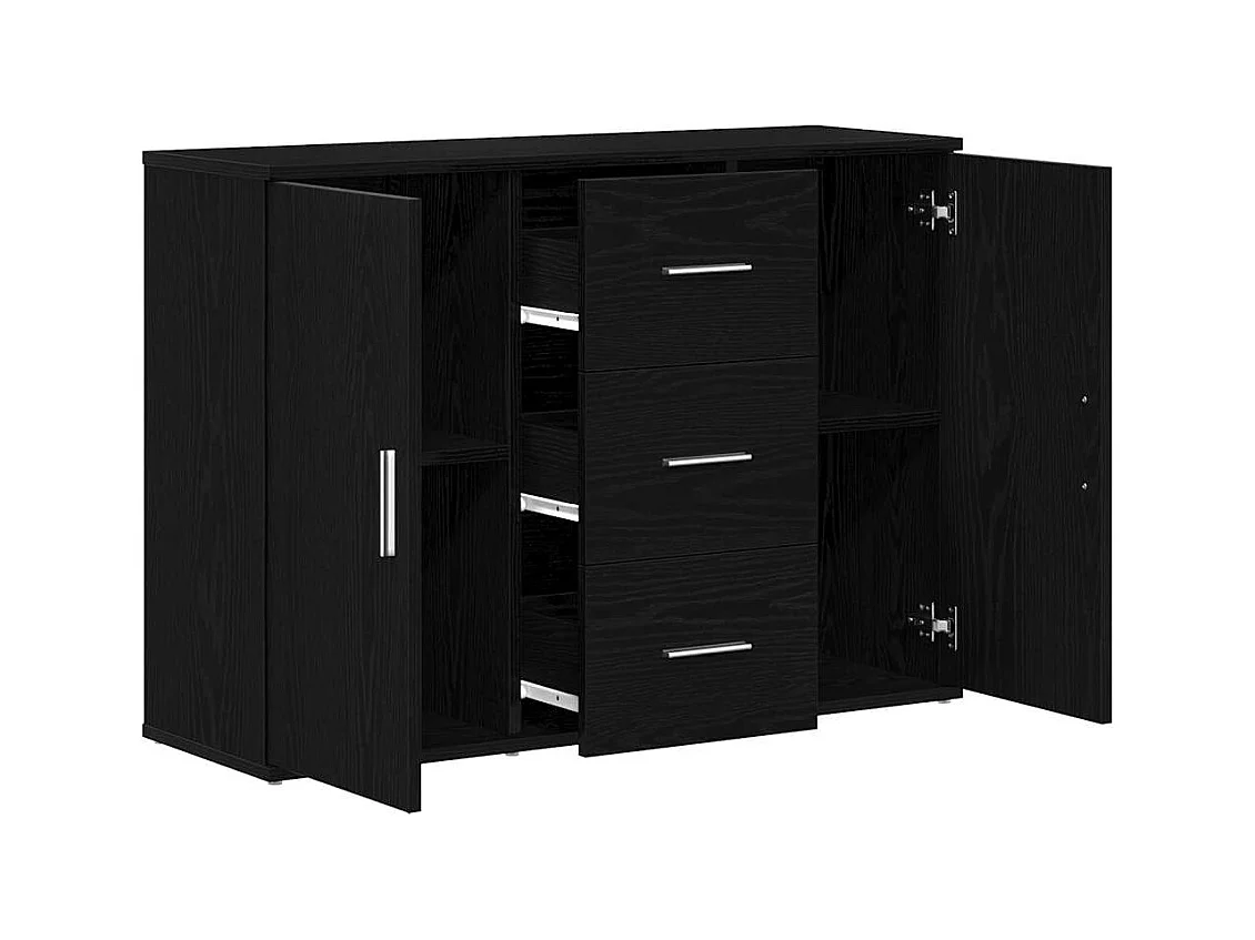 Credenza | Buffet | Armadio Rovere Nero 91x29,5x65 cm in Legno Multistrato