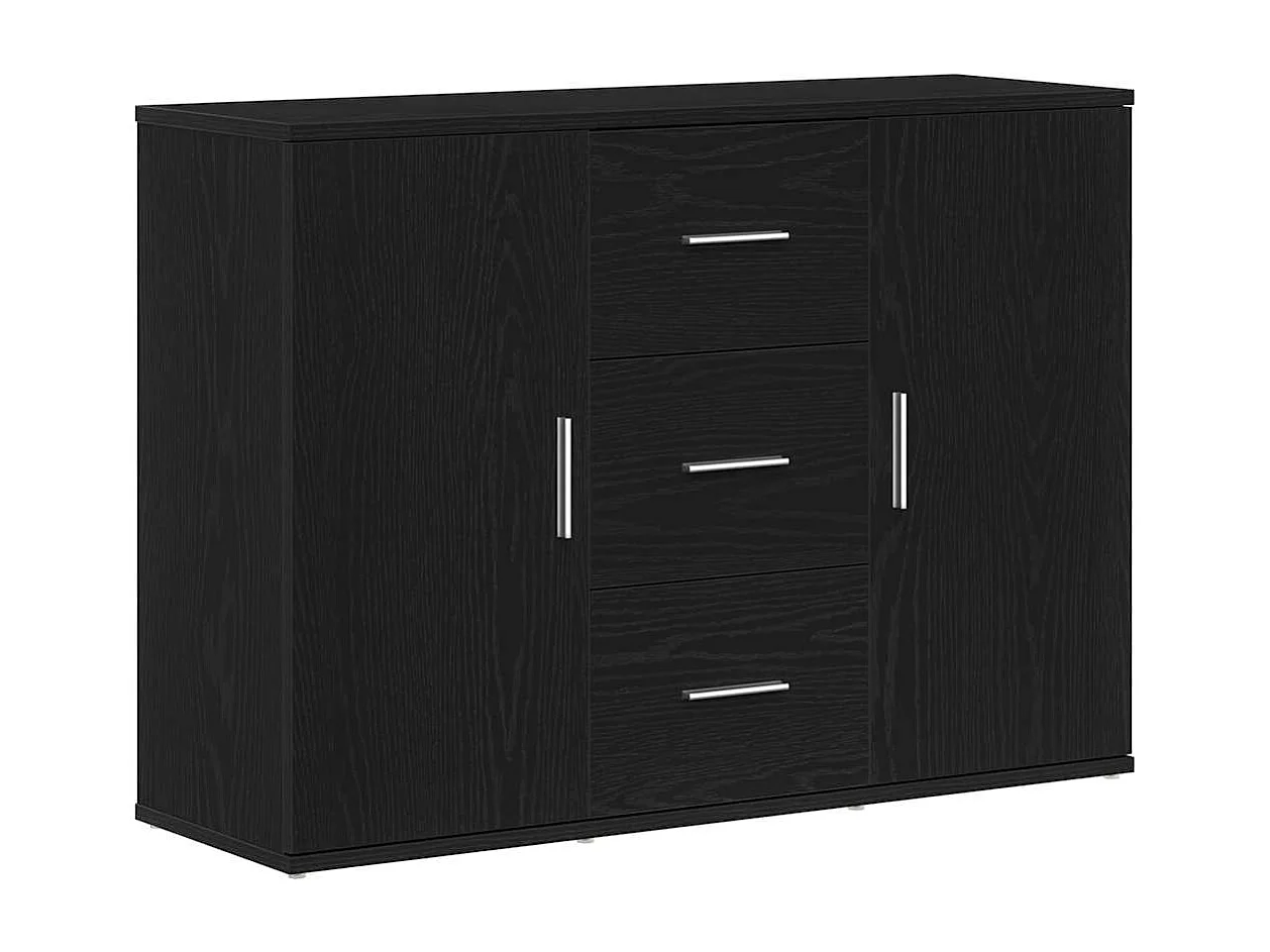 Buffet | Bahut | Meuble de rangement chêne noir 91x29,5x65 cm bois d'ingénierie
