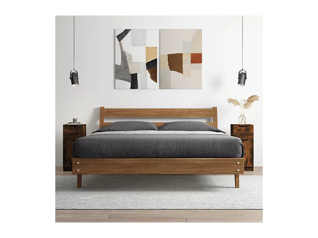 Credenze | Buffet | Armadi 2 pz Rovere Fumo 30x30x70 cm in Legno Multistrato