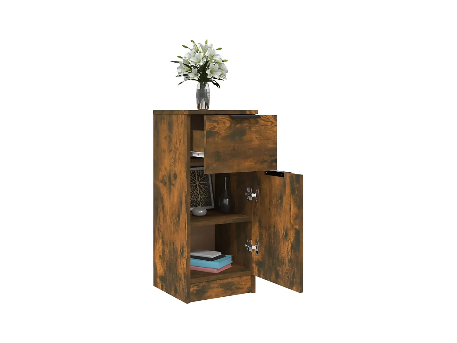 Credenze | Buffet | Armadi 2 pz Rovere Fumo 30x30x70 cm in Legno Multistrato