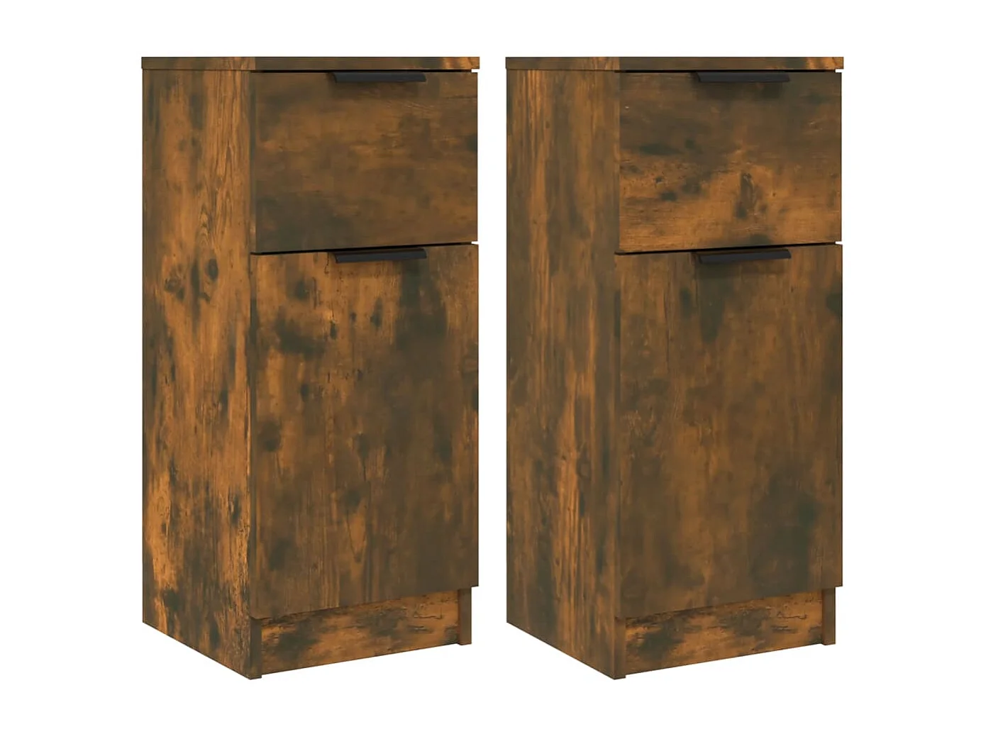 Buffet | Commode à tiroir | Meuble de rangements | Bahuts | Meuble de rangement 2 pcs Chêne fumé 30x30x70 cm Bois d'ingénierie
