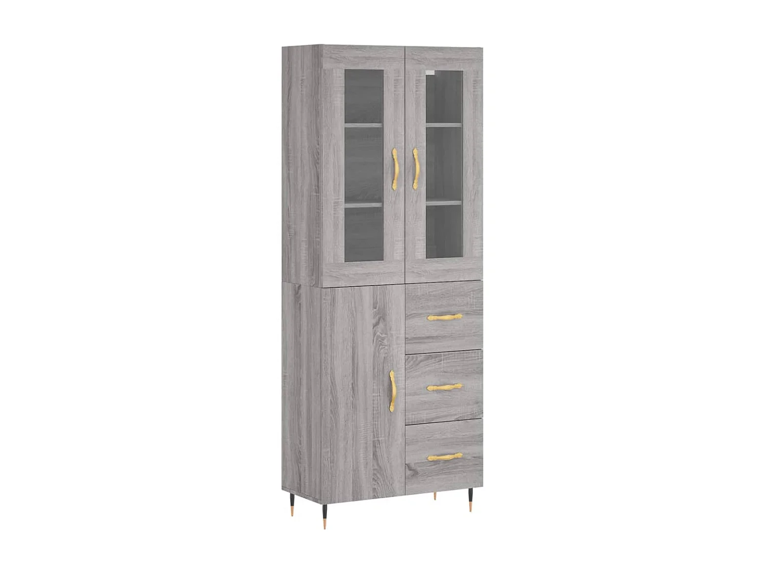 Buffet | Bahut | Meuble de rangement haut Sonoma gris 69,5x34x180 cm Bois d'ingénierie