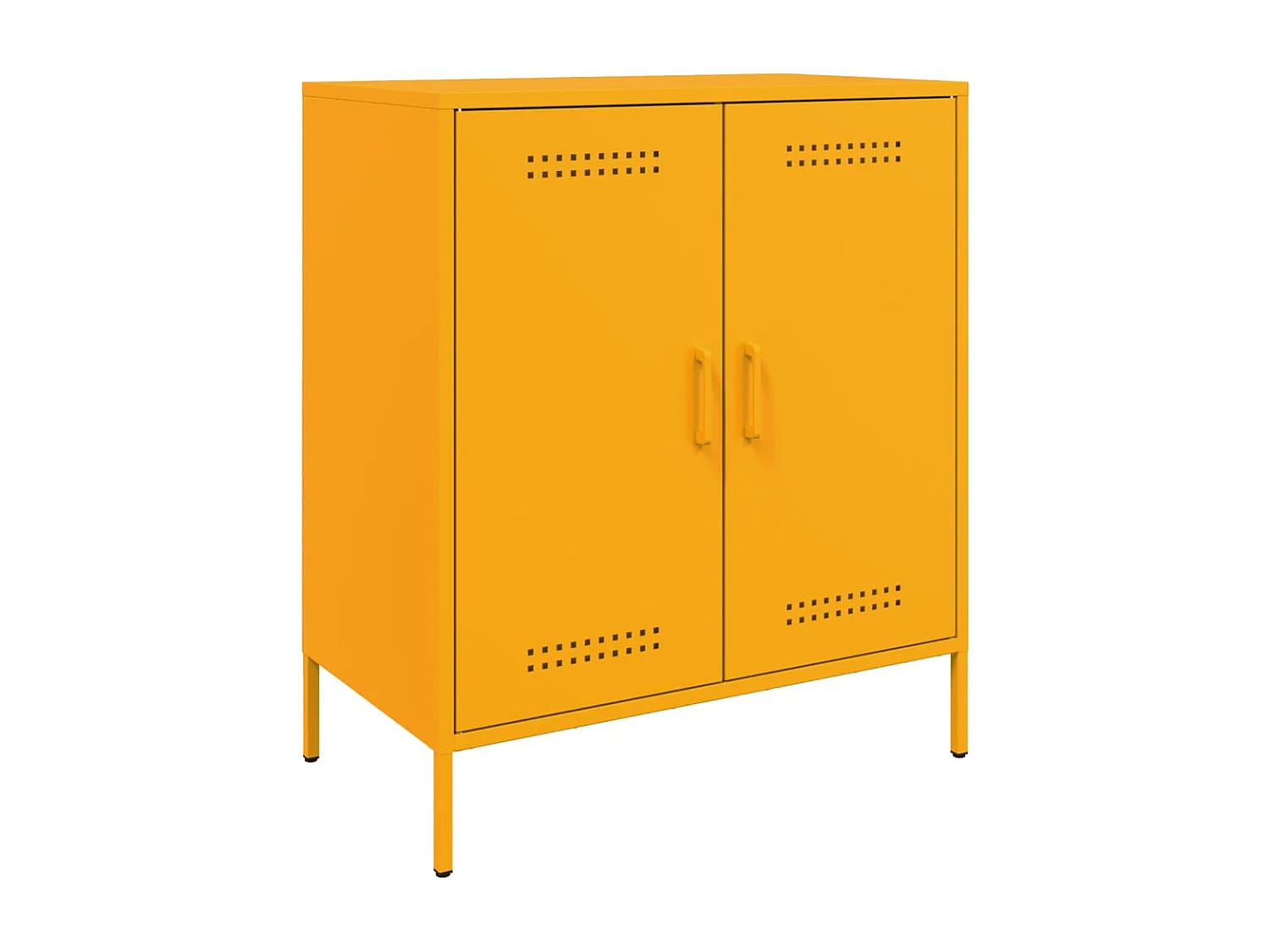 Credenza | Buffet | Armadio Giallo Senape 68x39x79 cm in Acciaio