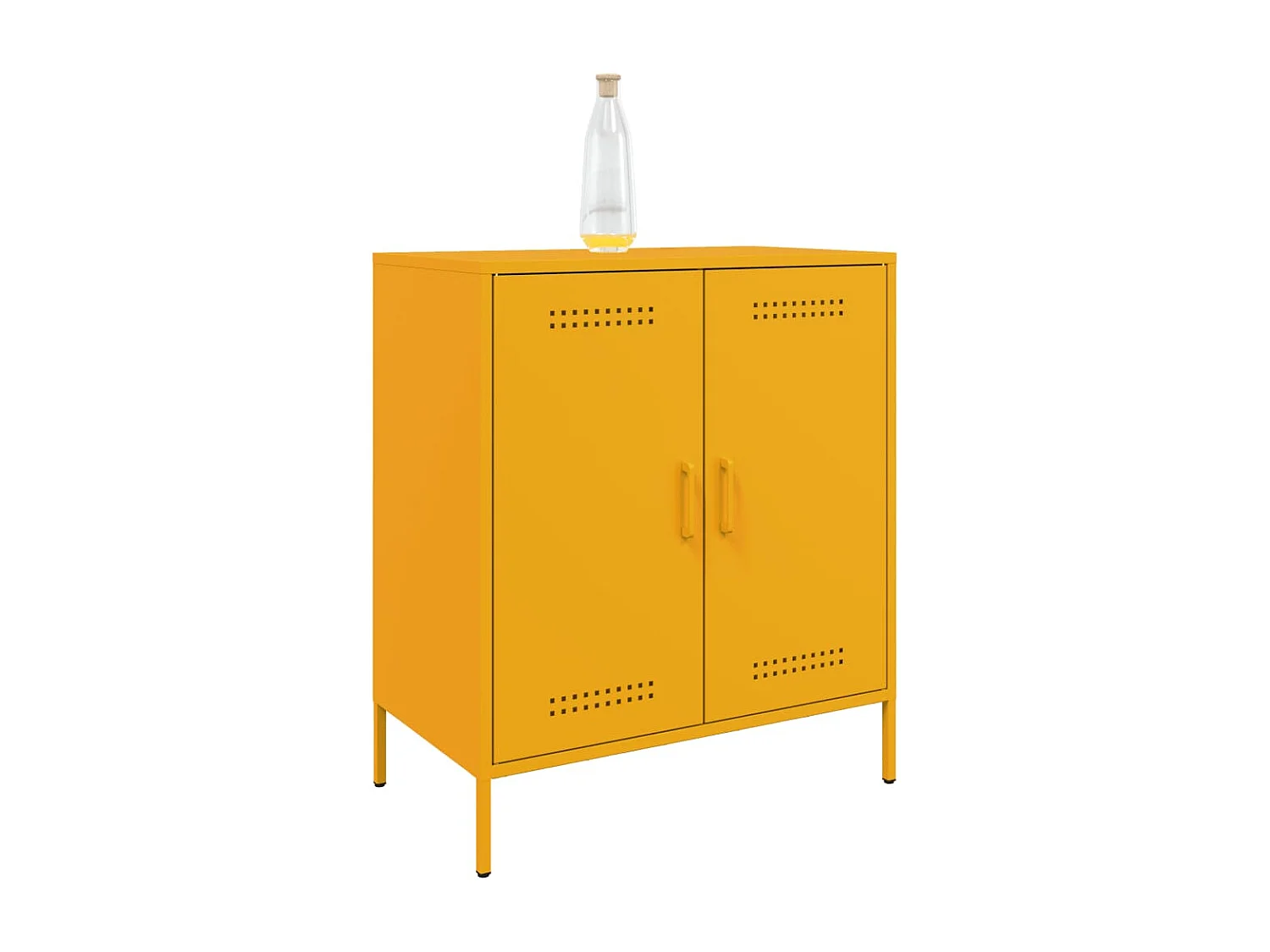 Credenza | Buffet | Armadio Giallo Senape 68x39x79 cm in Acciaio