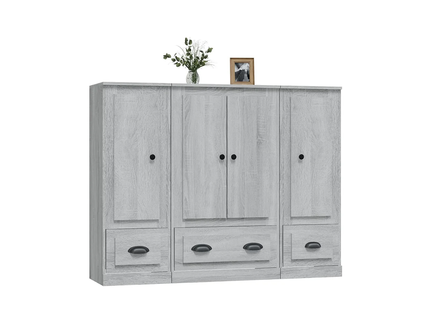 Buffets | Bahuts | Meuble de rangement 3 pcs sonoma gris bois d'ingénierie