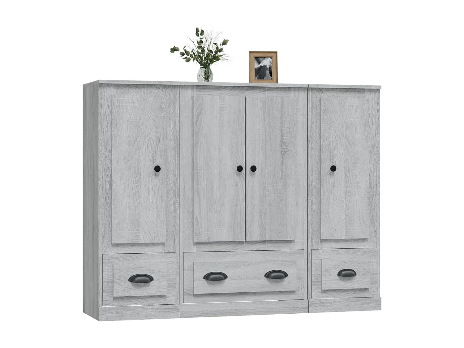 Buffets | Bahuts | Meuble de rangement 3 pcs sonoma gris bois d'ingénierie