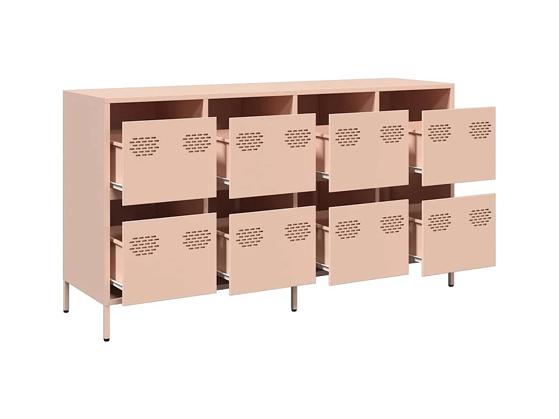 Buffet | Commode à tiroir | Meuble de rangement rose 135x39x73,5 cm acier laminé à froid