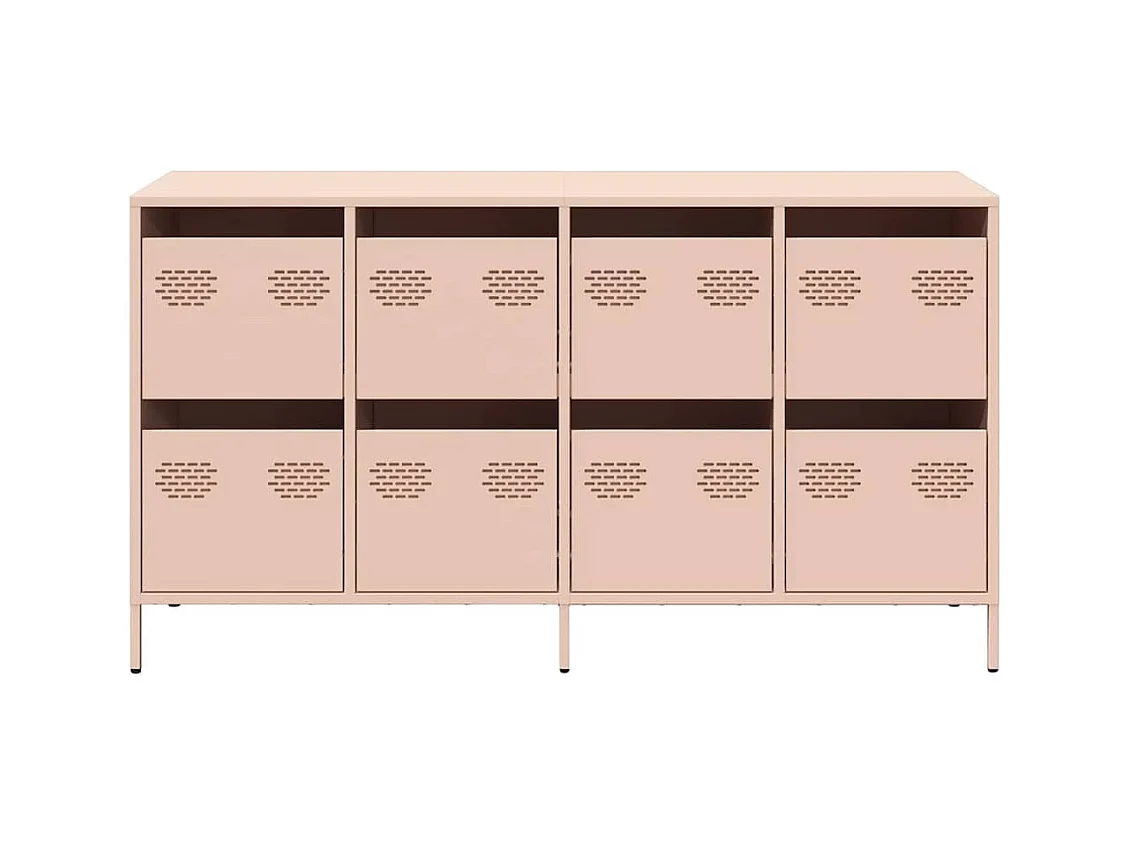 Buffet | Commode à tiroir | Meuble de rangement rose 135x39x73,5 cm acier laminé à froid