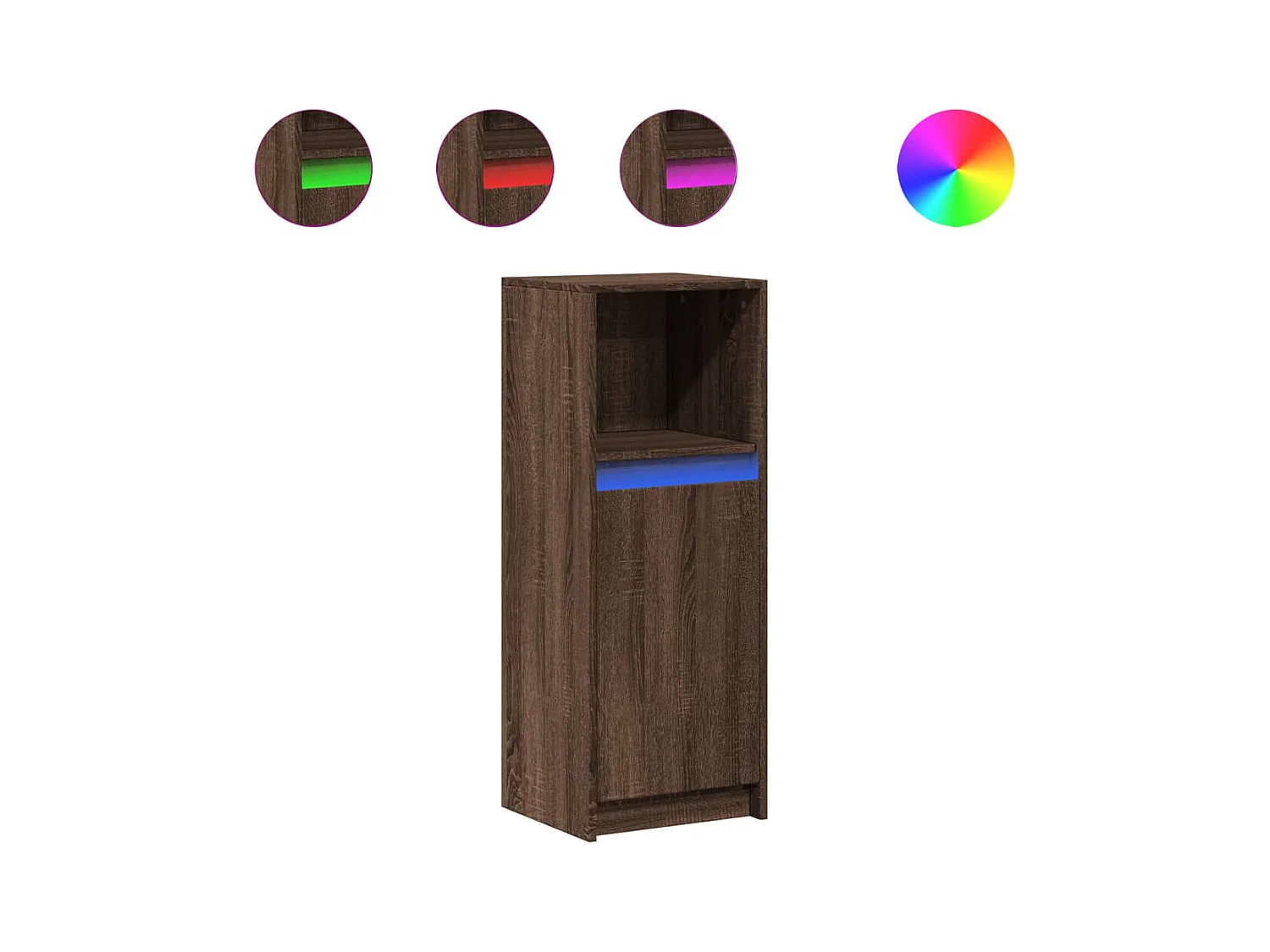 Buffet | Bahut | Meuble de rangement avec LED chêne marron 38x34x100 cm bois d'ingénierie