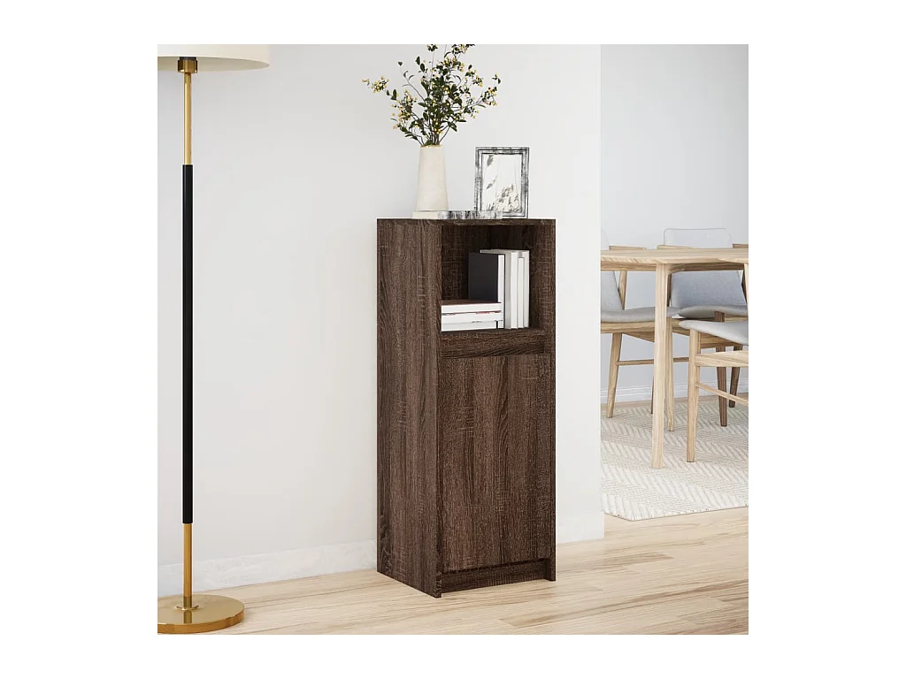 Buffet | Bahut | Meuble de rangement avec LED chêne marron 38x34x100 cm bois d'ingénierie