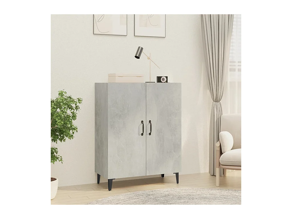 Credenza | Buffet | Armadio Grigio Cemento 70x34x90 cm in Legno Multistrato