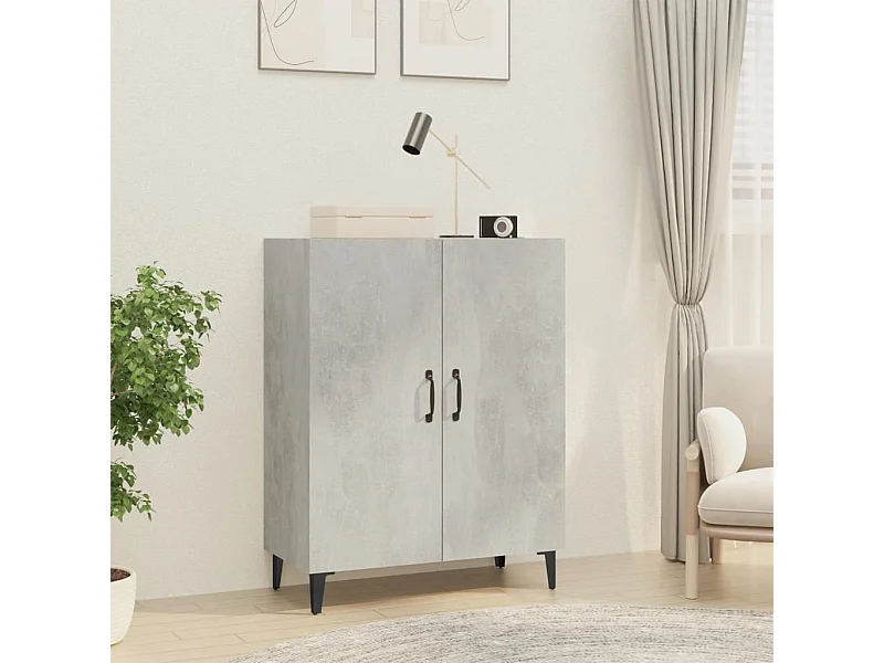 Credenza | Buffet | Armadio Grigio Cemento 70x34x90 cm in Legno Multistrato