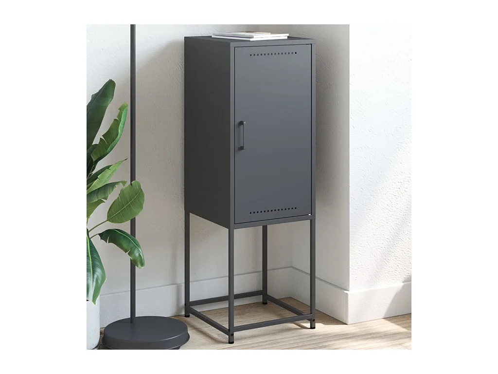 Buffet | Bahut | Meuble de rangement haut anthracite 36x39x107 cm acier