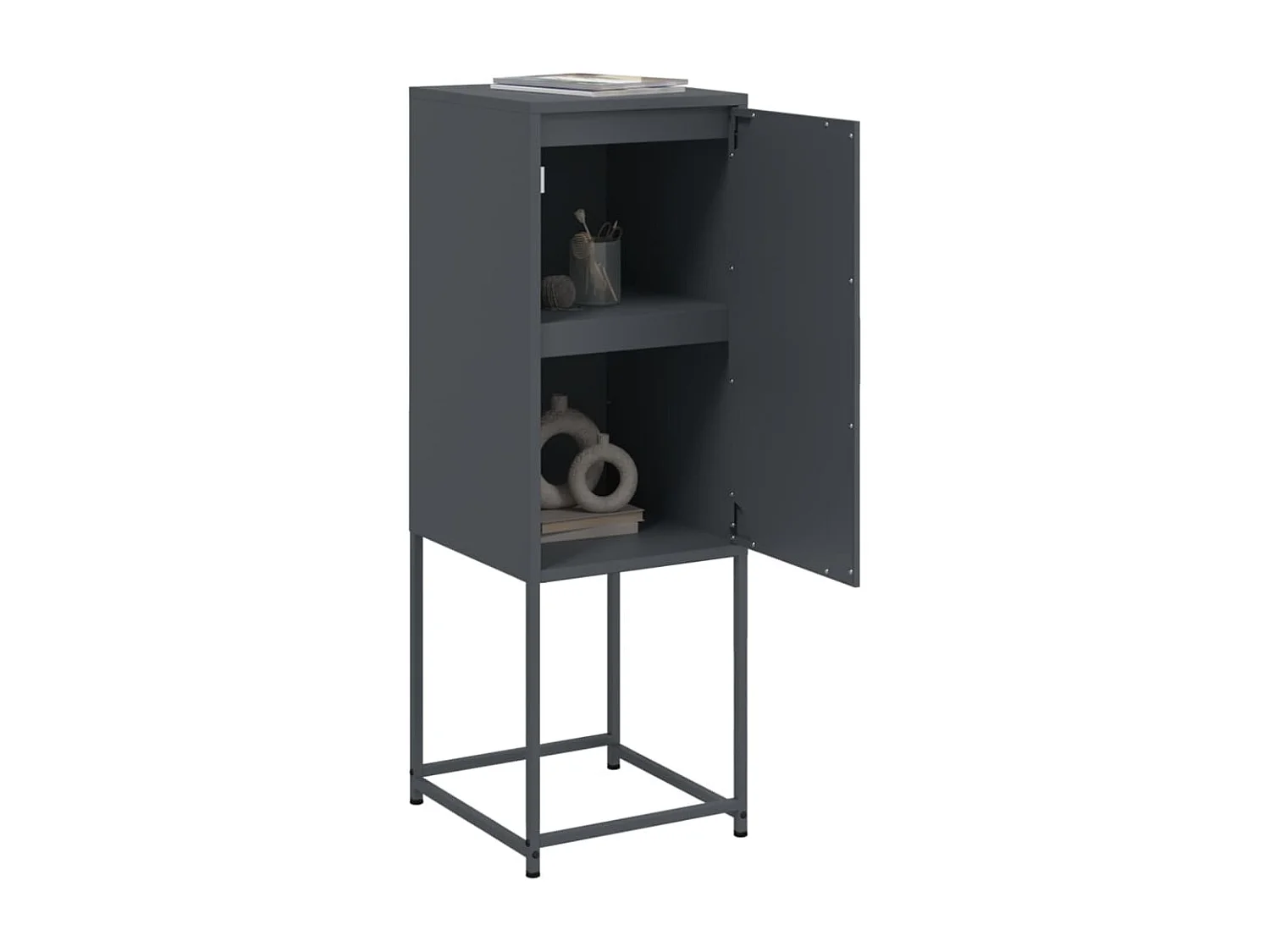 Buffet | Bahut | Meuble de rangement haut anthracite 36x39x107 cm acier