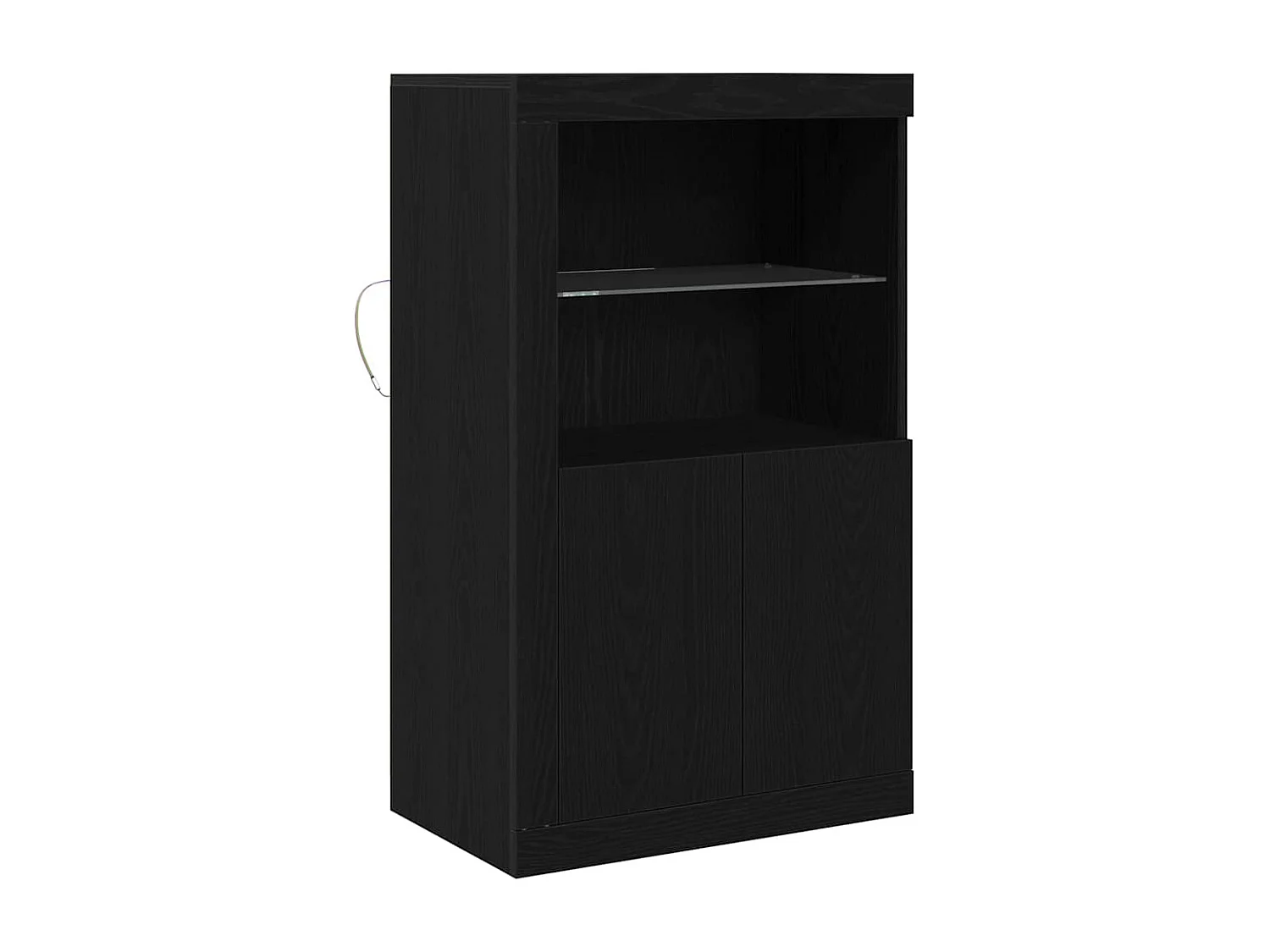 Buffet | Bahut | Meuble de rangement avec lumières LED Chêne noir 60,5x37x100 cm