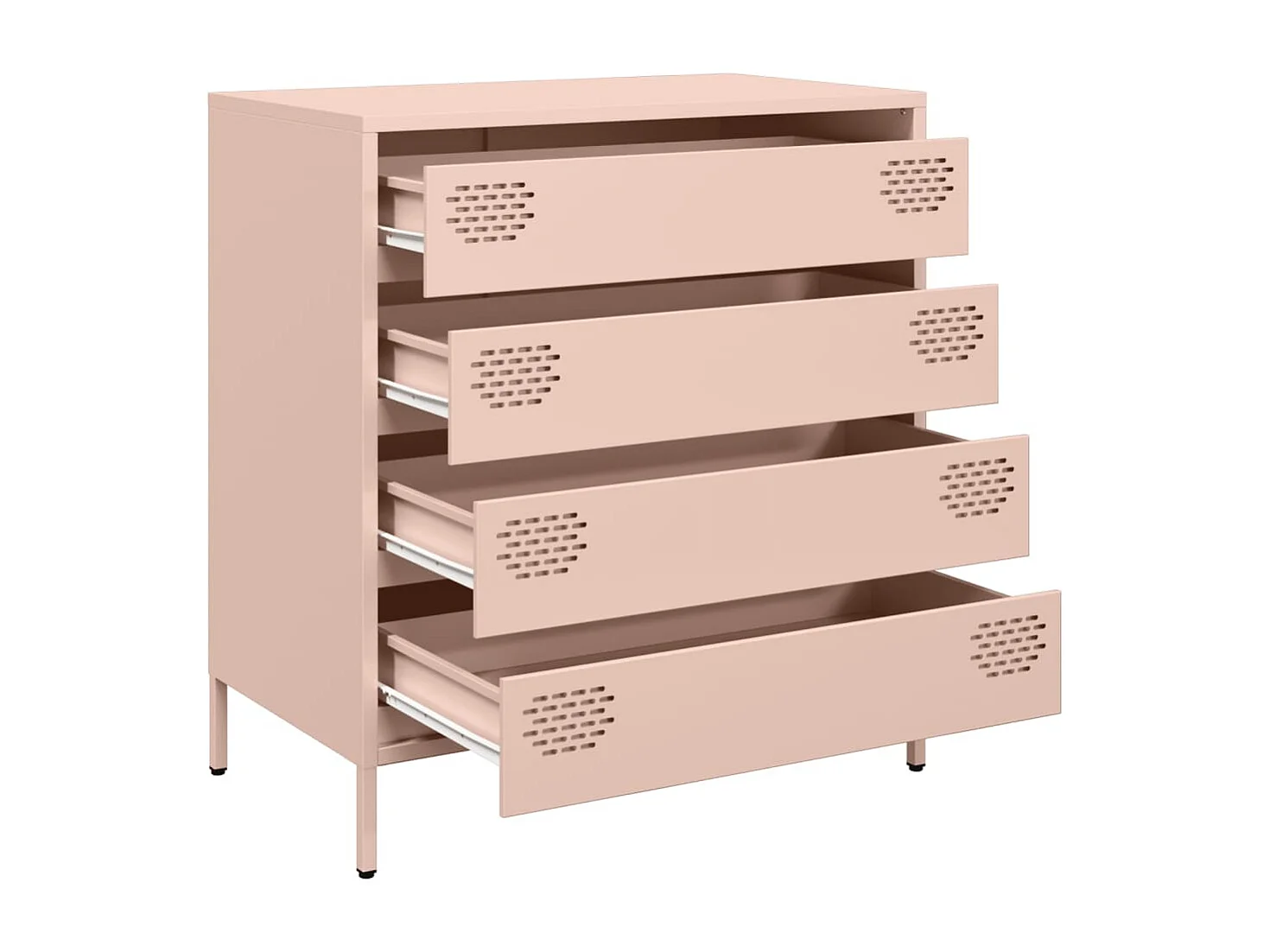 Buffet | Commode à tiroir | Meuble de rangement rose 68x39x73,5 cm acier laminé à froid