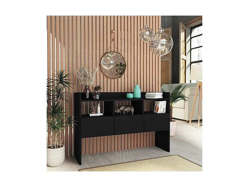 Buffet | Bahut | Meuble de rangement Noir 105x30x70 cm Bois d’ingénierie