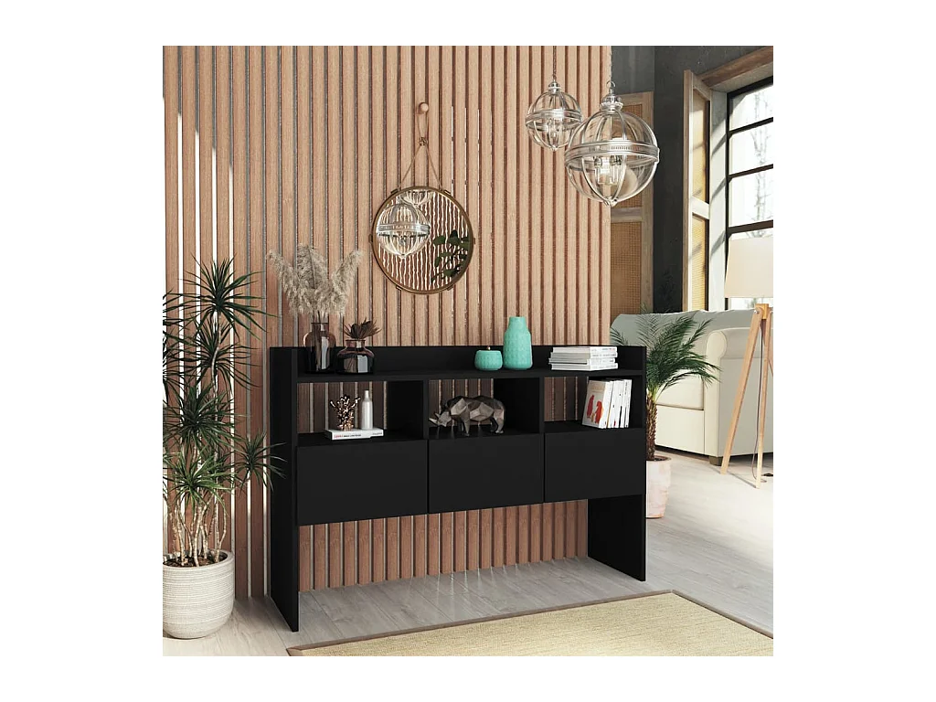 Buffet | Bahut | Meuble de rangement Noir 105x30x70 cm Bois d’ingénierie