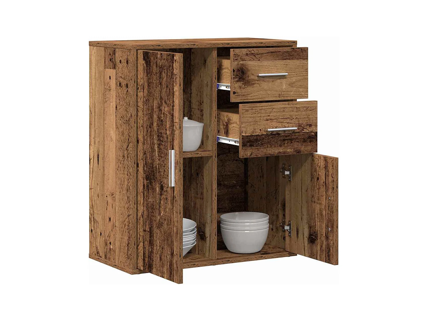 Credenza | Buffet | Armadio Legno antico 60 x 31 x 70 cm Legno multistrato