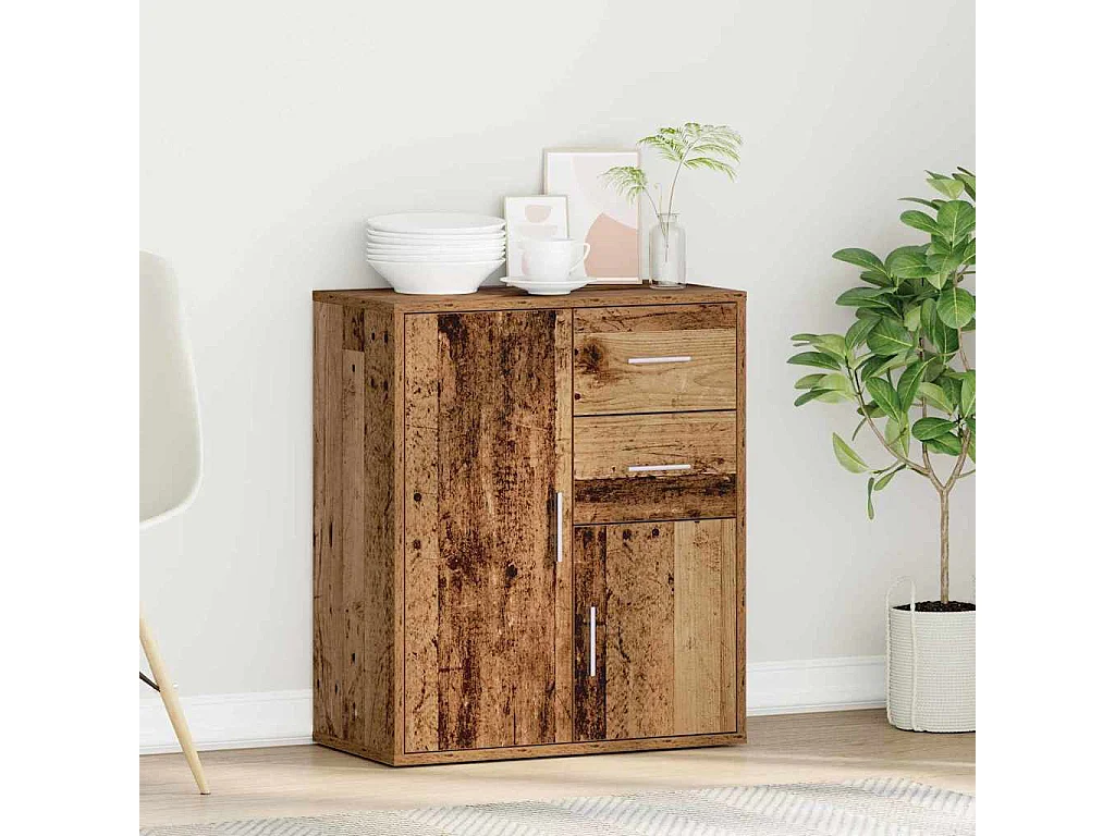 Buffet | Bahut | Meuble de rangement avec tiroir Vieux bois 60 x 31 x 70 cm Bois d'ingénierie
