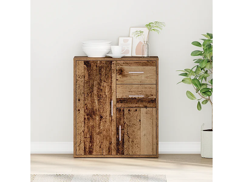 Buffet | Bahut | Meuble de rangement avec tiroir Vieux bois 60 x 31 x 70 cm Bois d'ingénierie