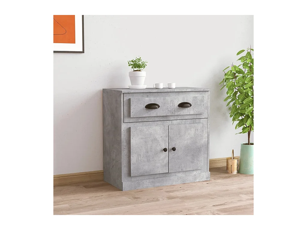 Credenza | Buffet | Armadio Grigio Cemento 70x35,5x67,5 cm in Legno Multistrato